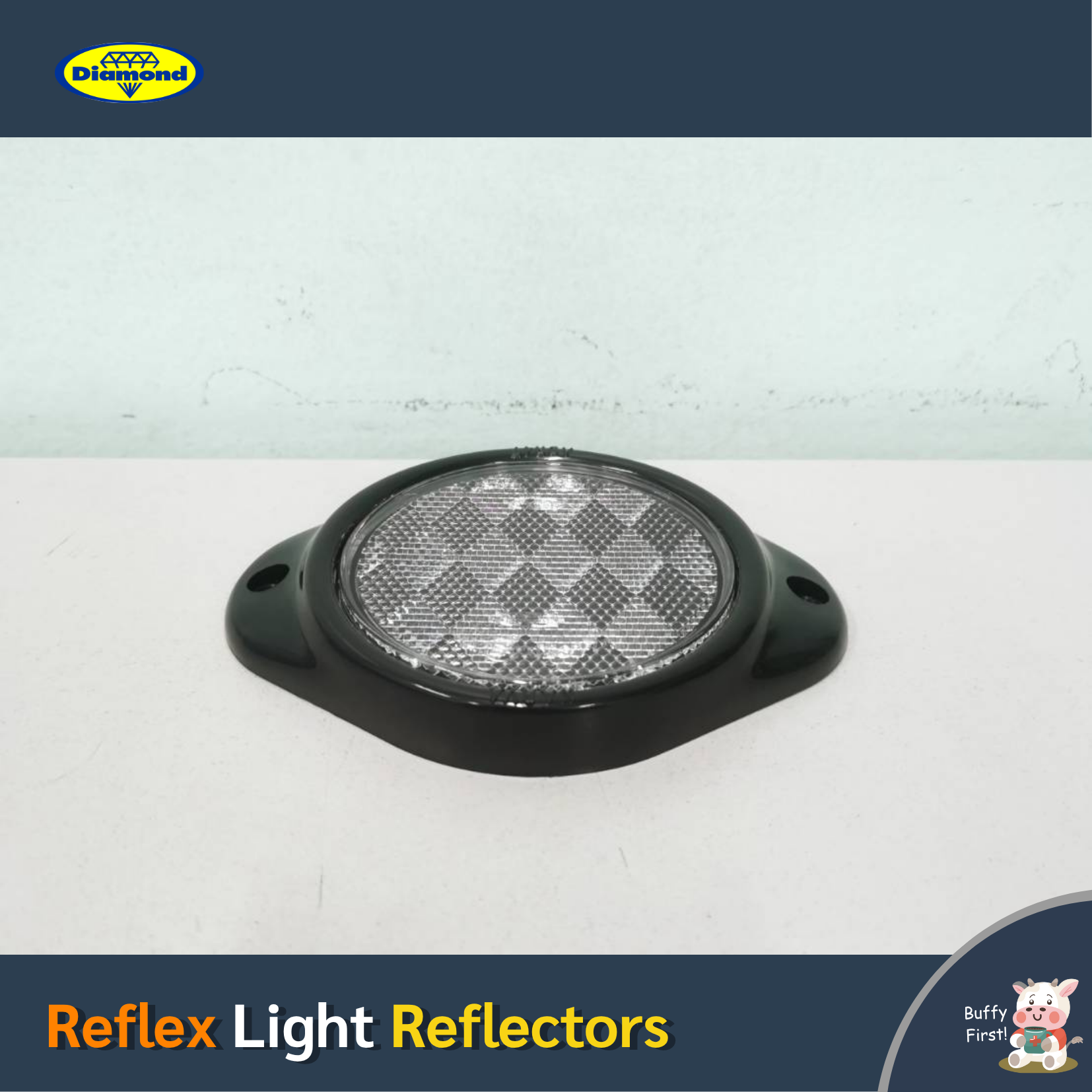 ไฟตราเพชร 01-721 Reflective Reflector for Trailers and Trucks, white ...