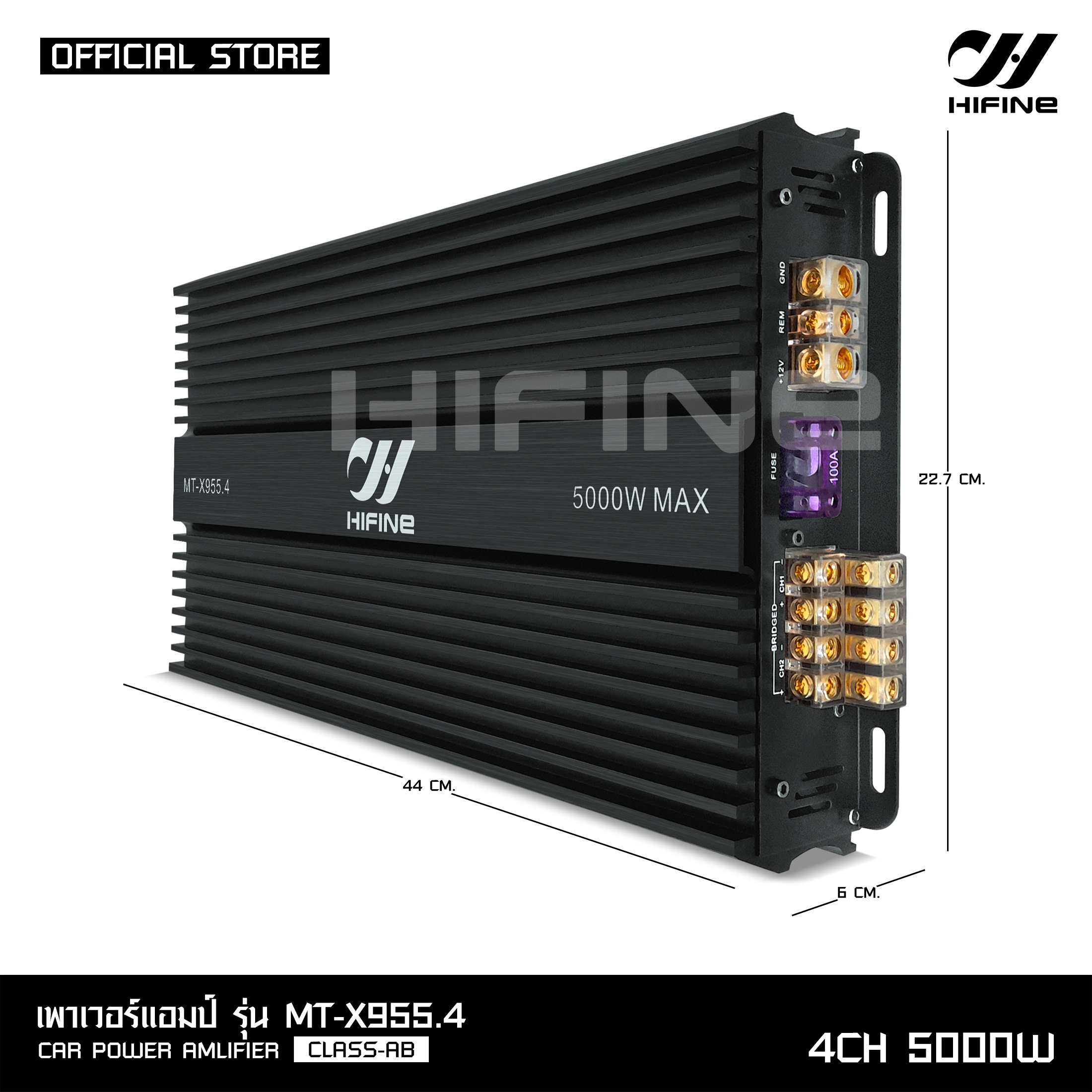 HIFINEเพาเวอร์ขับกลางAB 4CH กลาง4แหลม4 มี3รุ่นให้เลือก MT-X120.4/MT ...