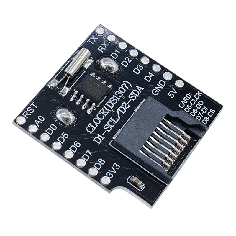 โมดูลนาฬิกา DS1307 + โมดูล Micro SD สำหรับบอร์ดขยายการบันทึกข้อมูล Wemo ...
