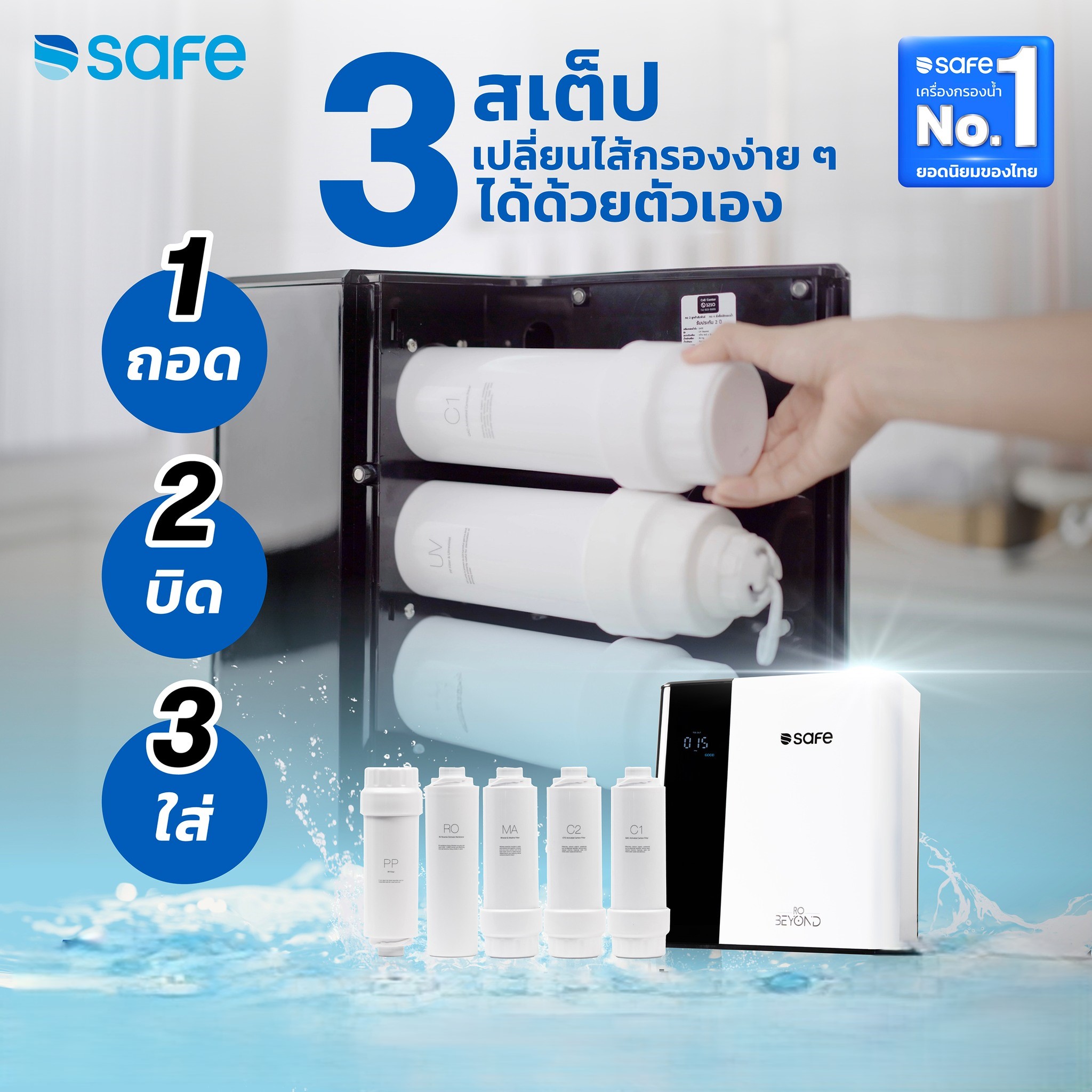 SAFE เครื่องกรองน้ำดื่ม 7 ขั้นตอน ระบบ RO รุ่น RO BEYOND | Shopee Thailand