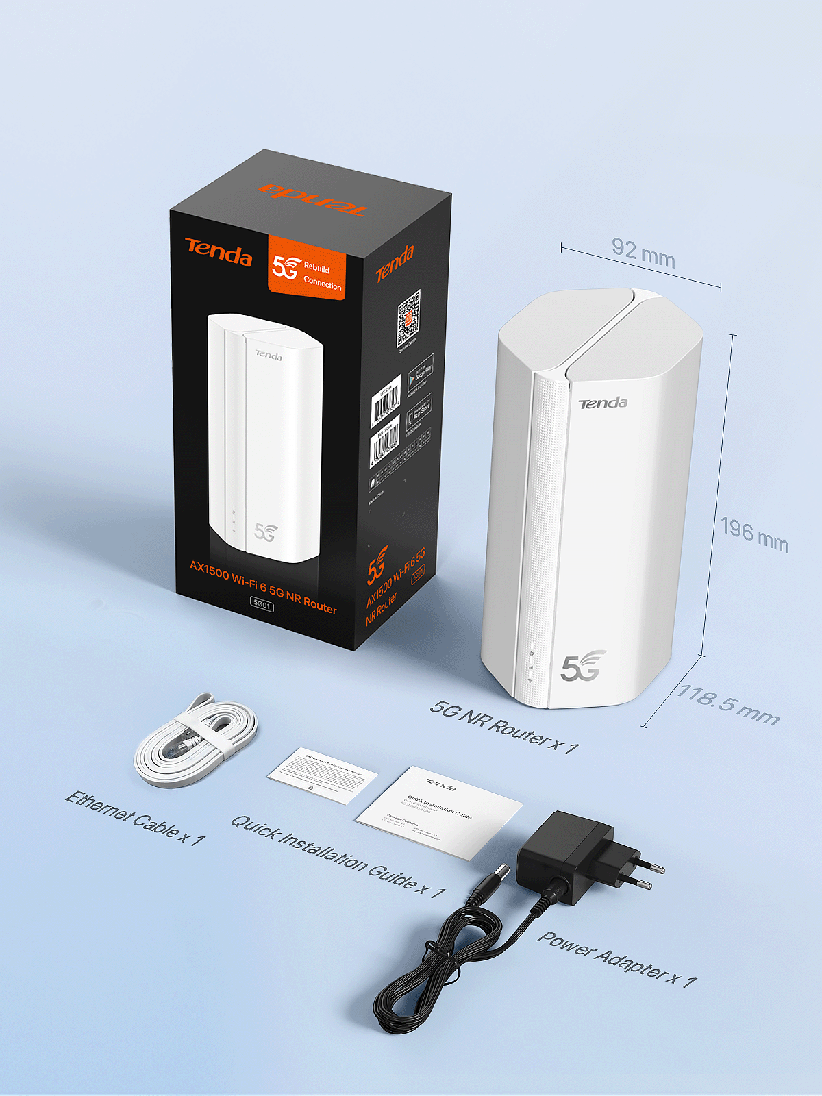 Tenda 5G01 Router ใส่ซิม 5G LTE AX1500 Wi-Fi 6 Dual-Band รองรับทุกซิม ...
