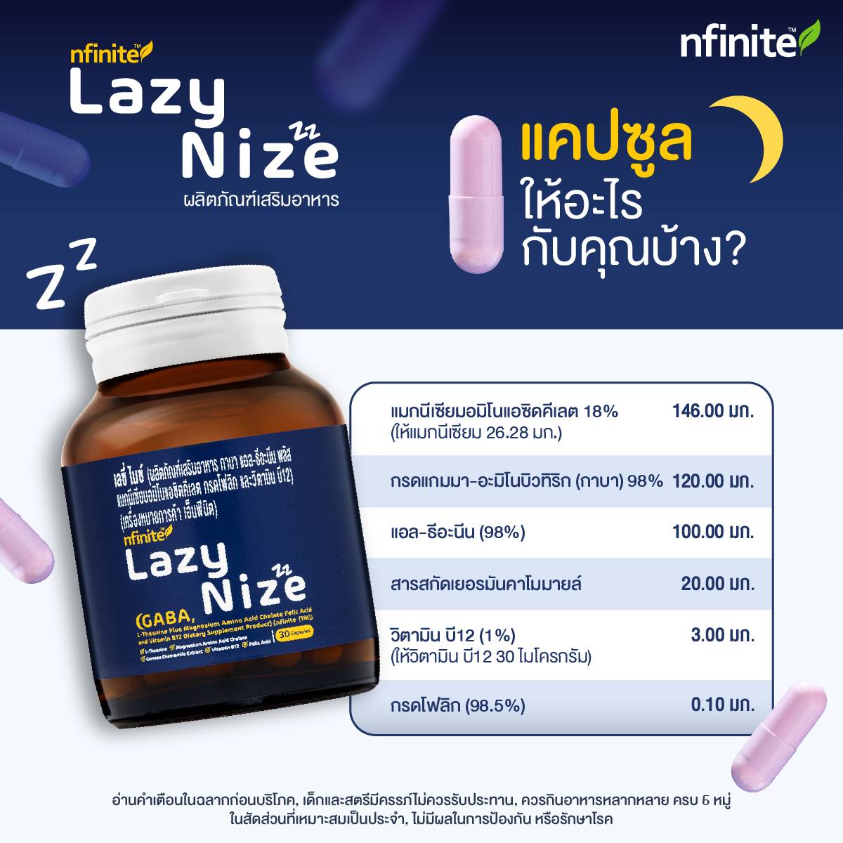 Lazy Nize ให้คุณ Good night แร่ธาตุสำคัญ แมกนีเซียม กาบา คาโมมายด์ หลับ ...