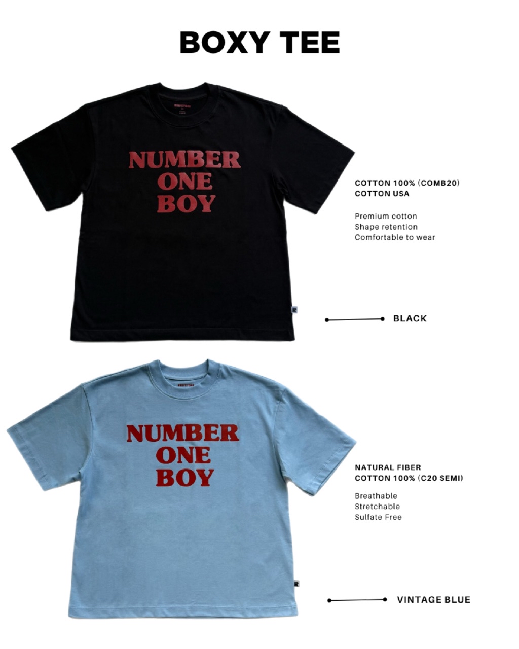 เสื้อ BOXY TEE ลาย NUMBER ONE BOY | Shopee Thailand
