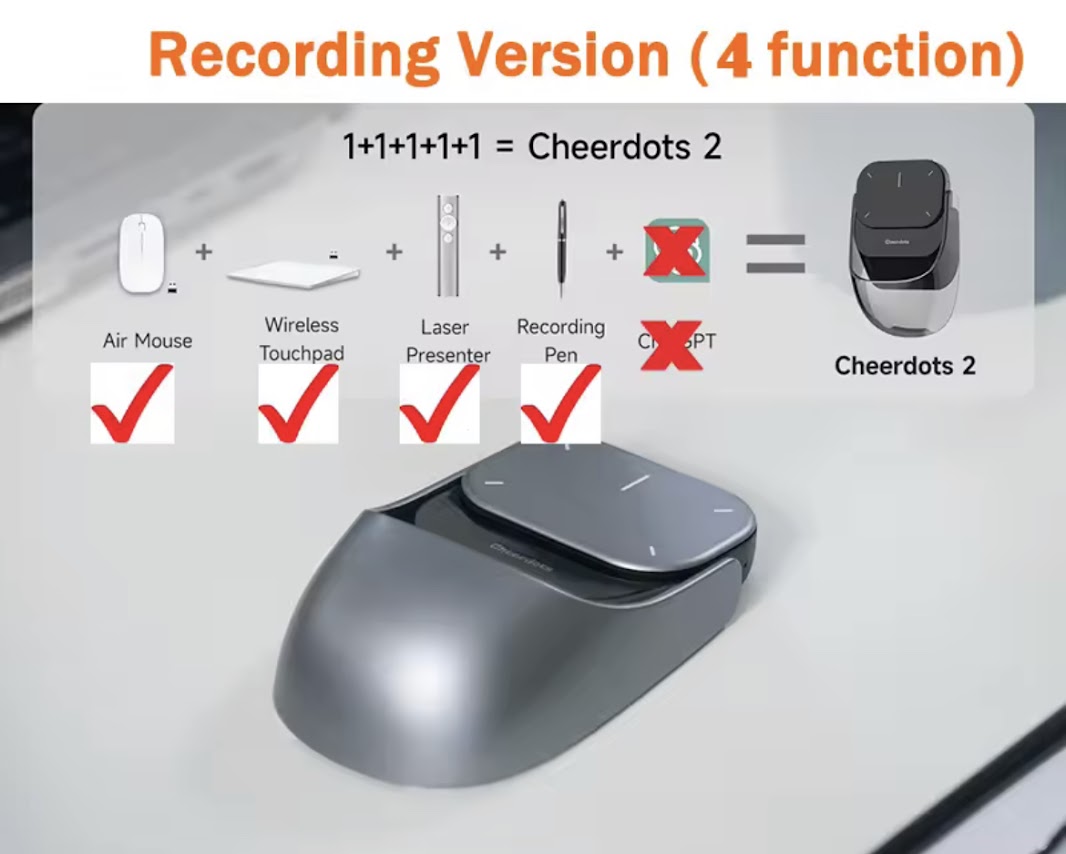 Cheerdots 2 ที่ถอดออกได้ Air Mouse ทัชแพดไร้สาย four-in-one Pocket AI ...