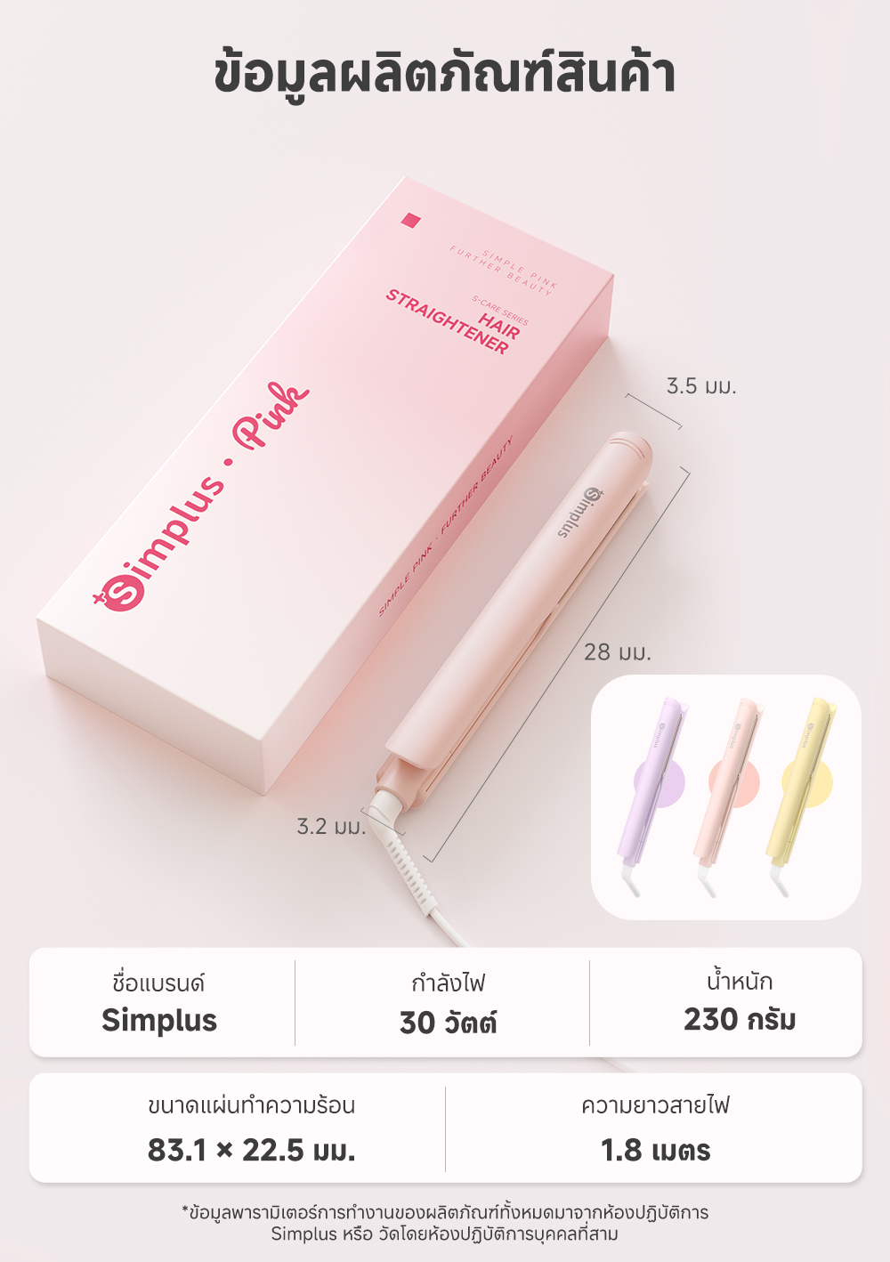 Simplus เครื่องหนีบผม 2-in-1 หนีบ+ม้วน ปล่อยไอออนลบ 30 ล้าน ปรับความ ...