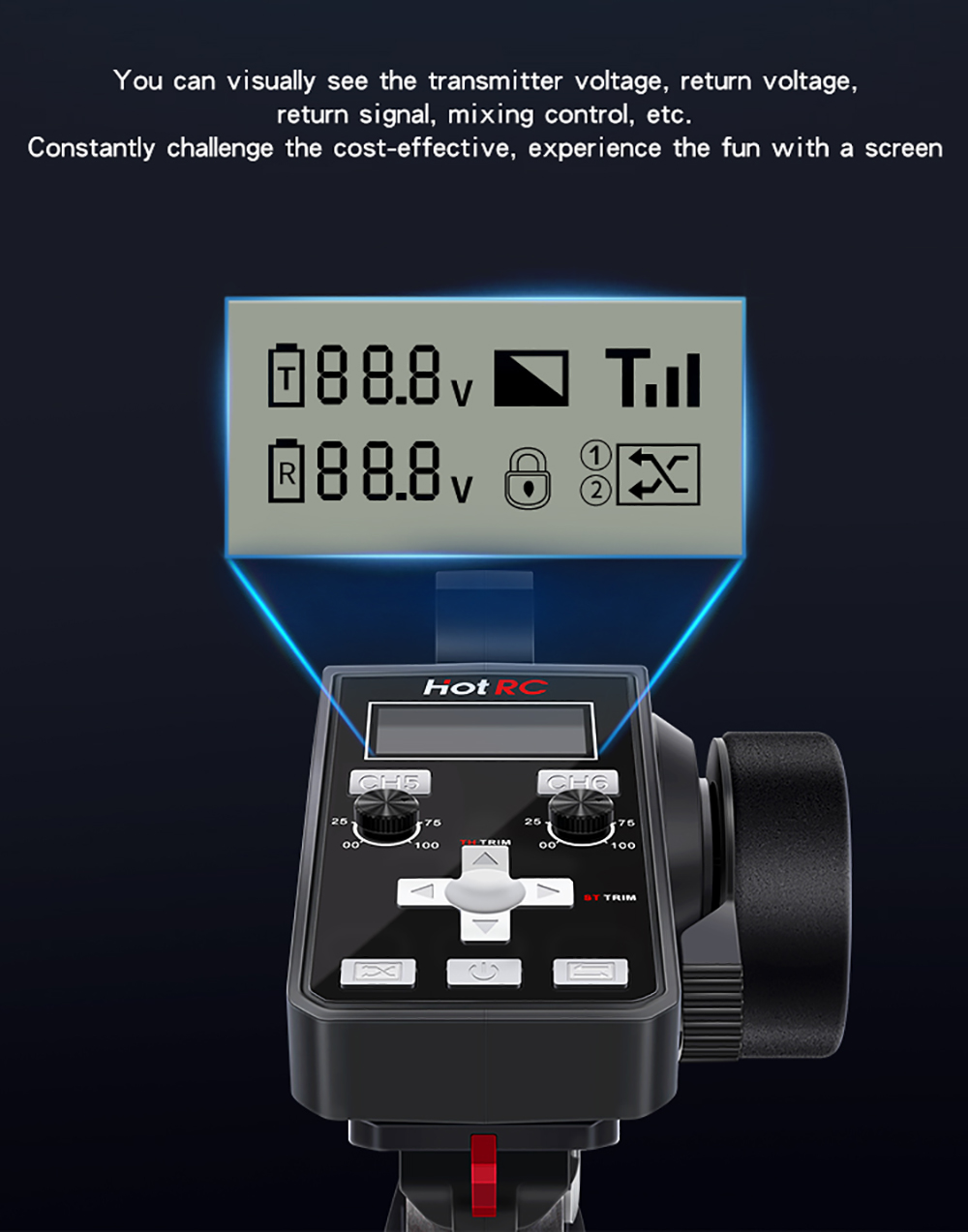 Émetteur Radio HotRC CT-6A/CT-8A 2.4GHz Avec Récepteur - 6 Ou 8 Canaux Pour Modèles RC Voitures/bateaux