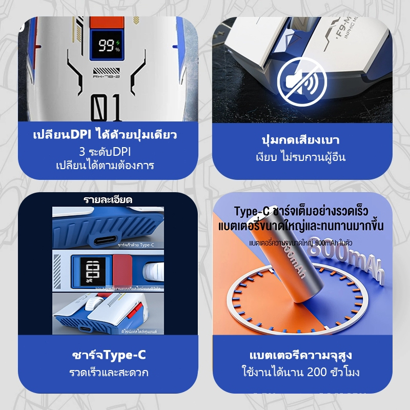 (แผ่นรองเมาส์ฟรี)NETPAC Wireless Mouse เมาส์บลูทูธ โหมดเชื่อมต่อ 3 แบบ ...