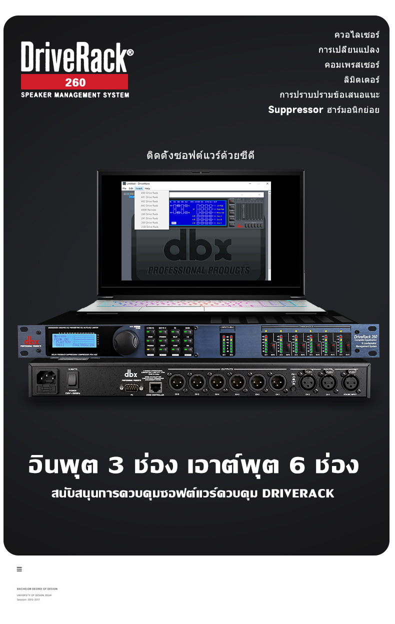 DBX DriveRack PA2 อินพุตคู่, โปรเซสเซอร์การจัดการลําโพงที่สมบูรณ์ของ ...