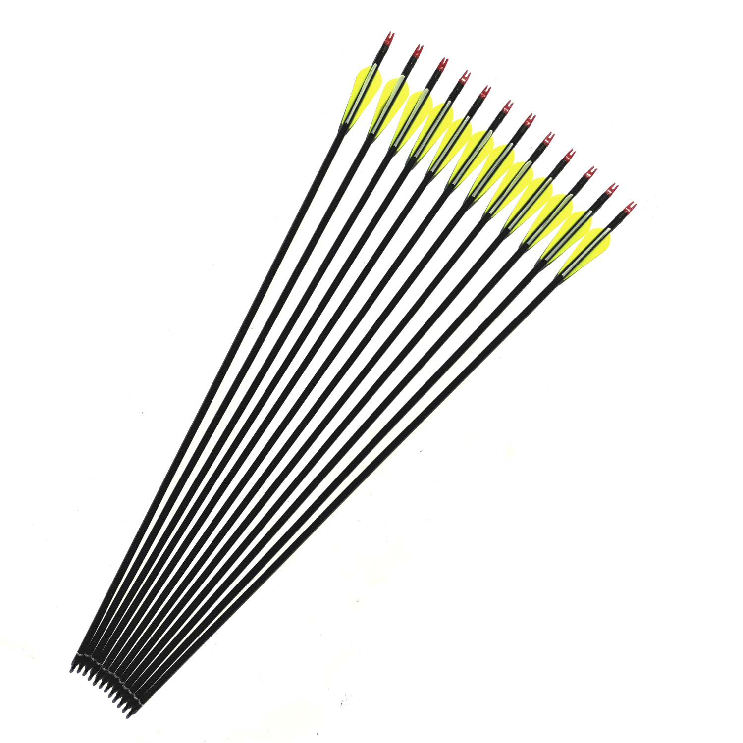 12pcs 80cm Spine 500 Fiberglass Arrows with Changeable Arrow Head for ...