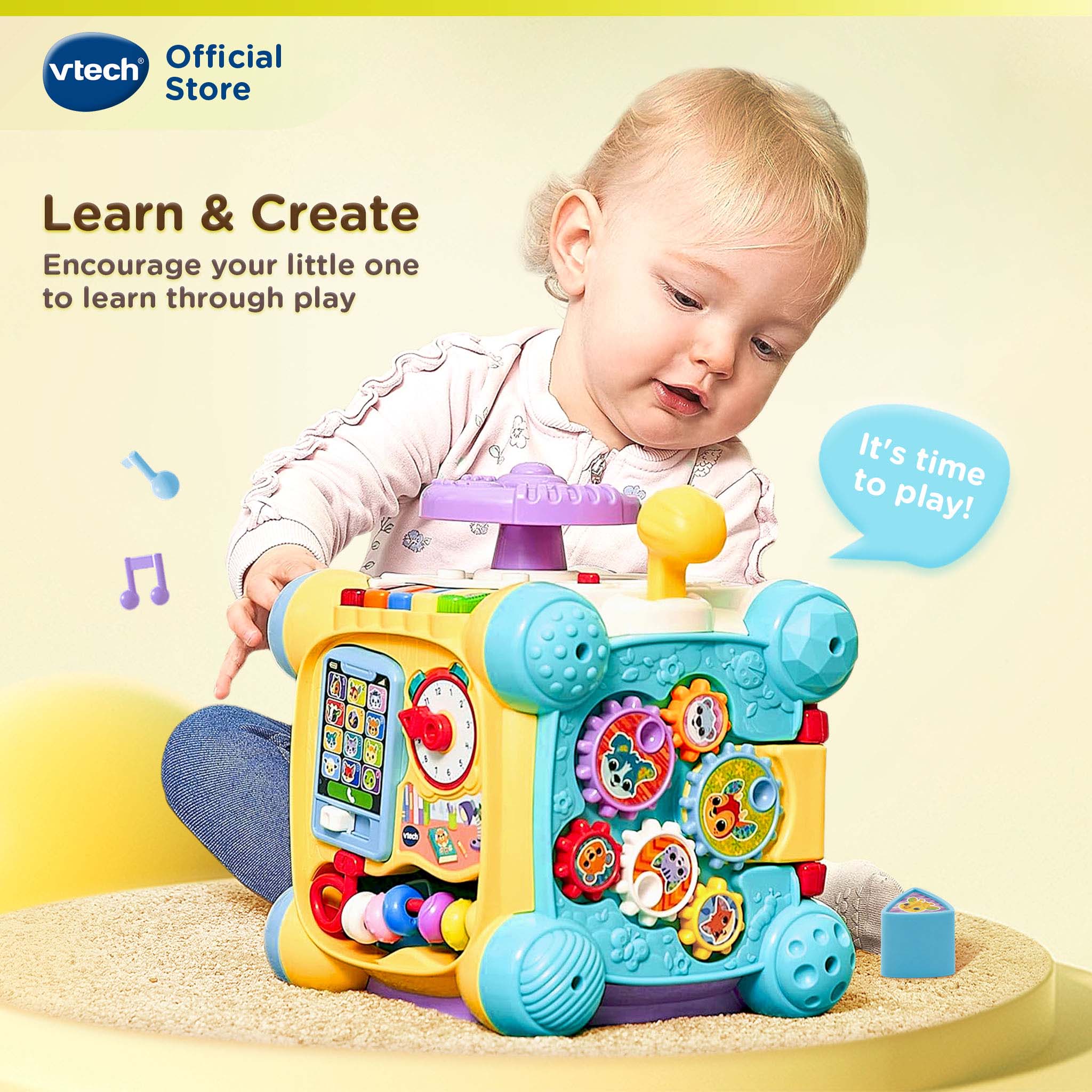 VTech Twist and Play Cube Baby Shape Shorter toys Activity Center cube ...
