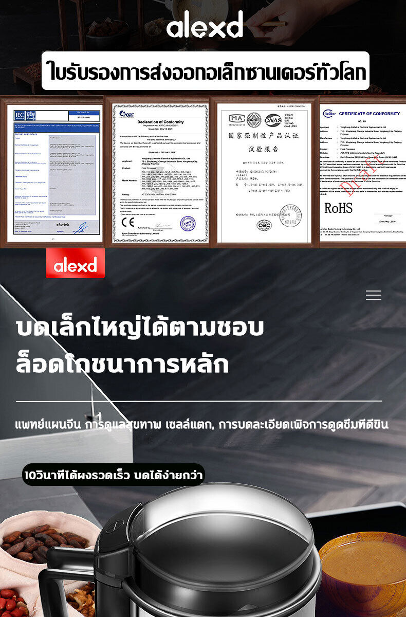 Alexd ของแท้ เครื่องบด 500W เครื่องบดไฟฟ้าอเนกประสงค์ เนื้อสัตว์ พริก ...