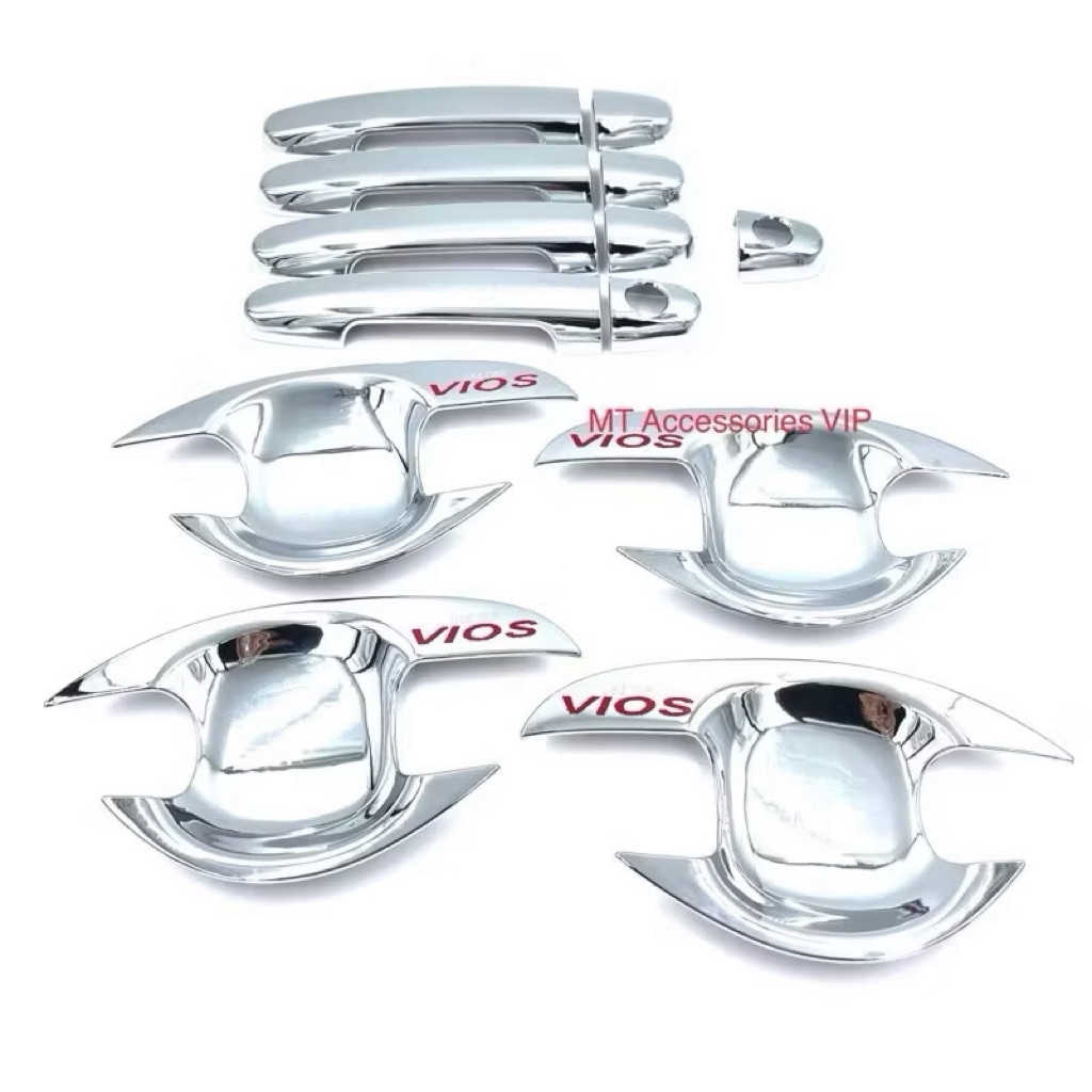VIOS วีออส ปี2003-2006 เบ้ากันรอย ครอบมือจับ ครอบฝาถัง สีโครเมี่ยมโลโก้ ...