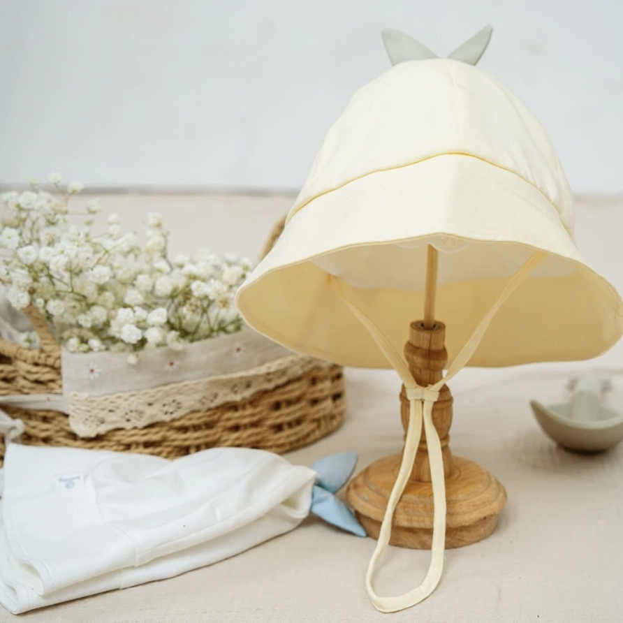 BU Baby Leafly Bucket Hat หมวกใยไผ่ใบไม้ นุ่ม น่ารัก สำหรับเด็ก 6 เดือน ...