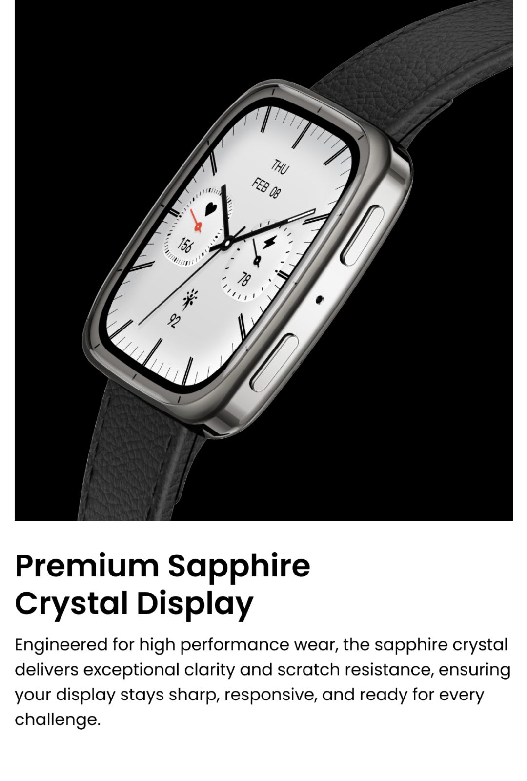 Amazfit Active 2 (Square) 43mm Smartwatch พร้อมระบบGPS 5 ระบบดาวเทียม โหมดกีฬา160+ แบตนาน 19 วัน