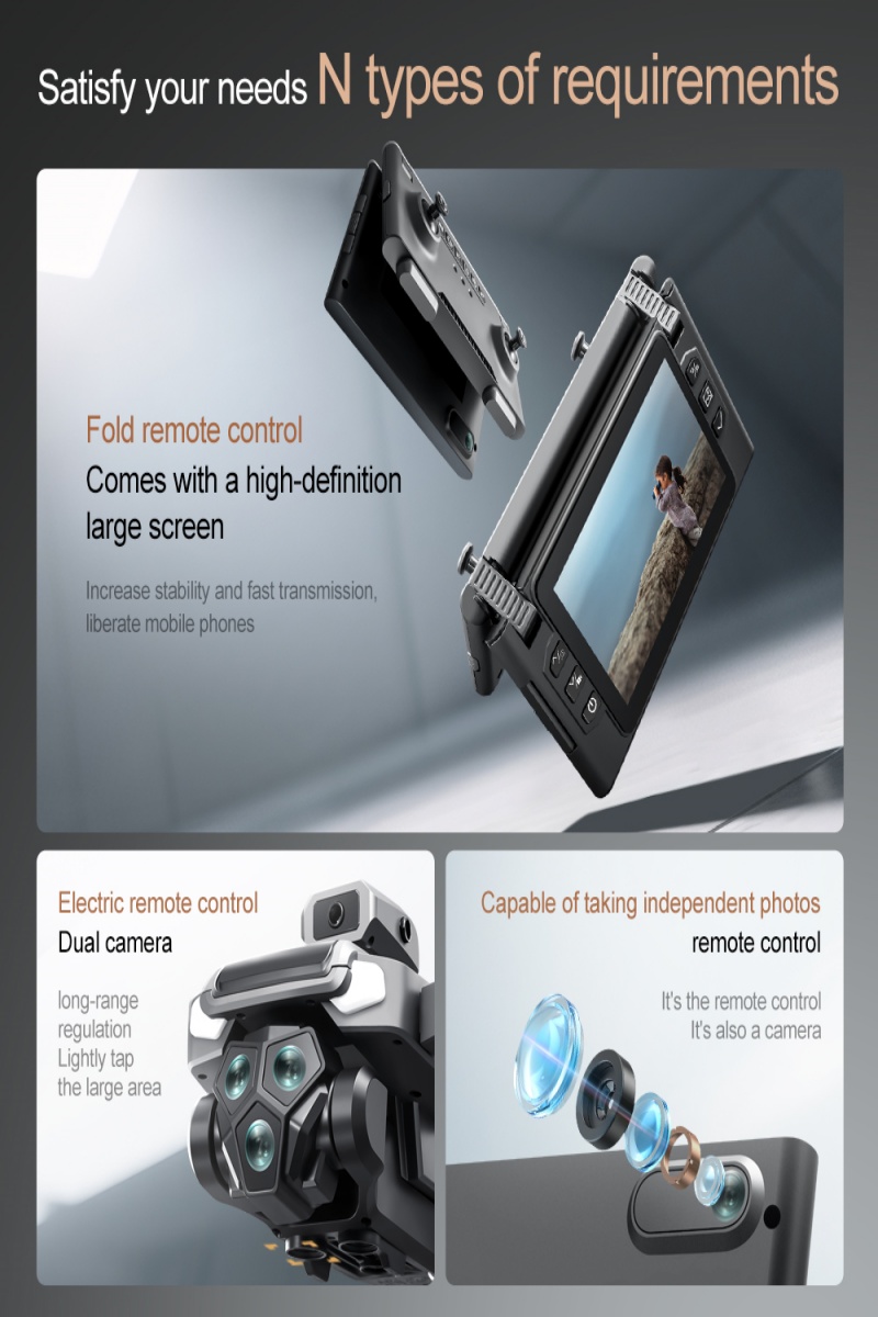 【DJI โดรนระดับ】5G remote control with folding screen กล้องปรับไฟฟ้าความ ...