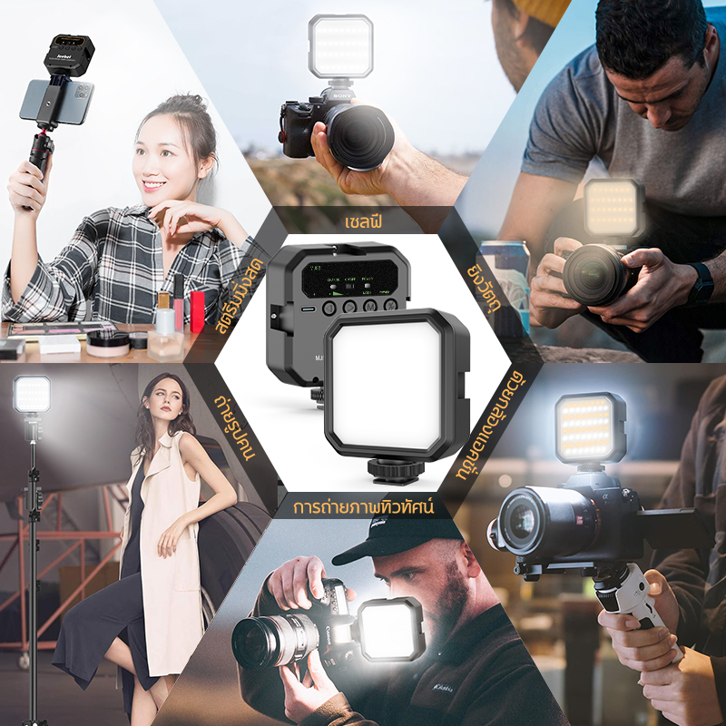 Jeebel ไฟติดหัวกล้อง MJ58 Mini LED Light ไฟเซลฟี่ ปรับความสว่าง 3000K ...