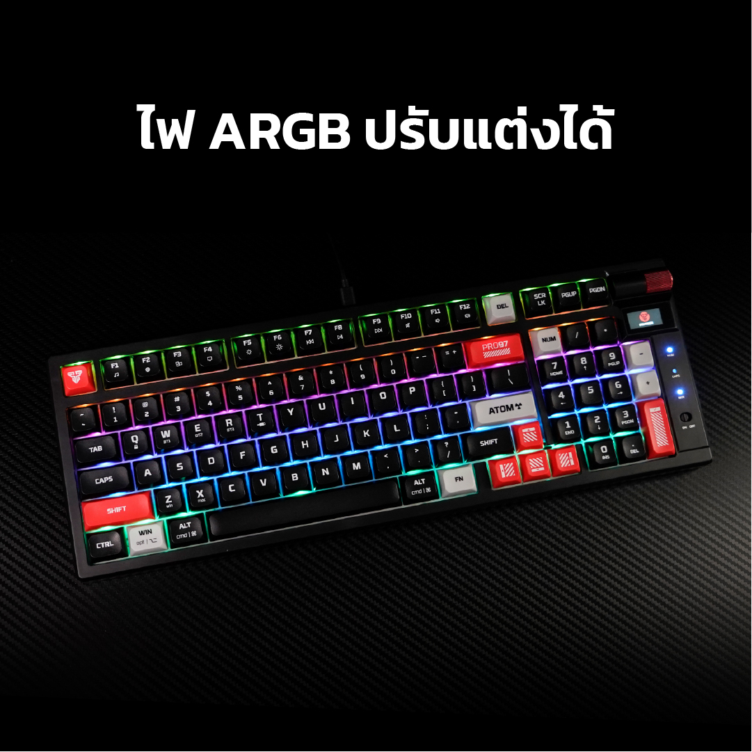 Fantech Mechanical Keyboard ATOM PRO97 คีย์บอร์ดเกมมิ่งไร้สาย พร้อมจอ ...