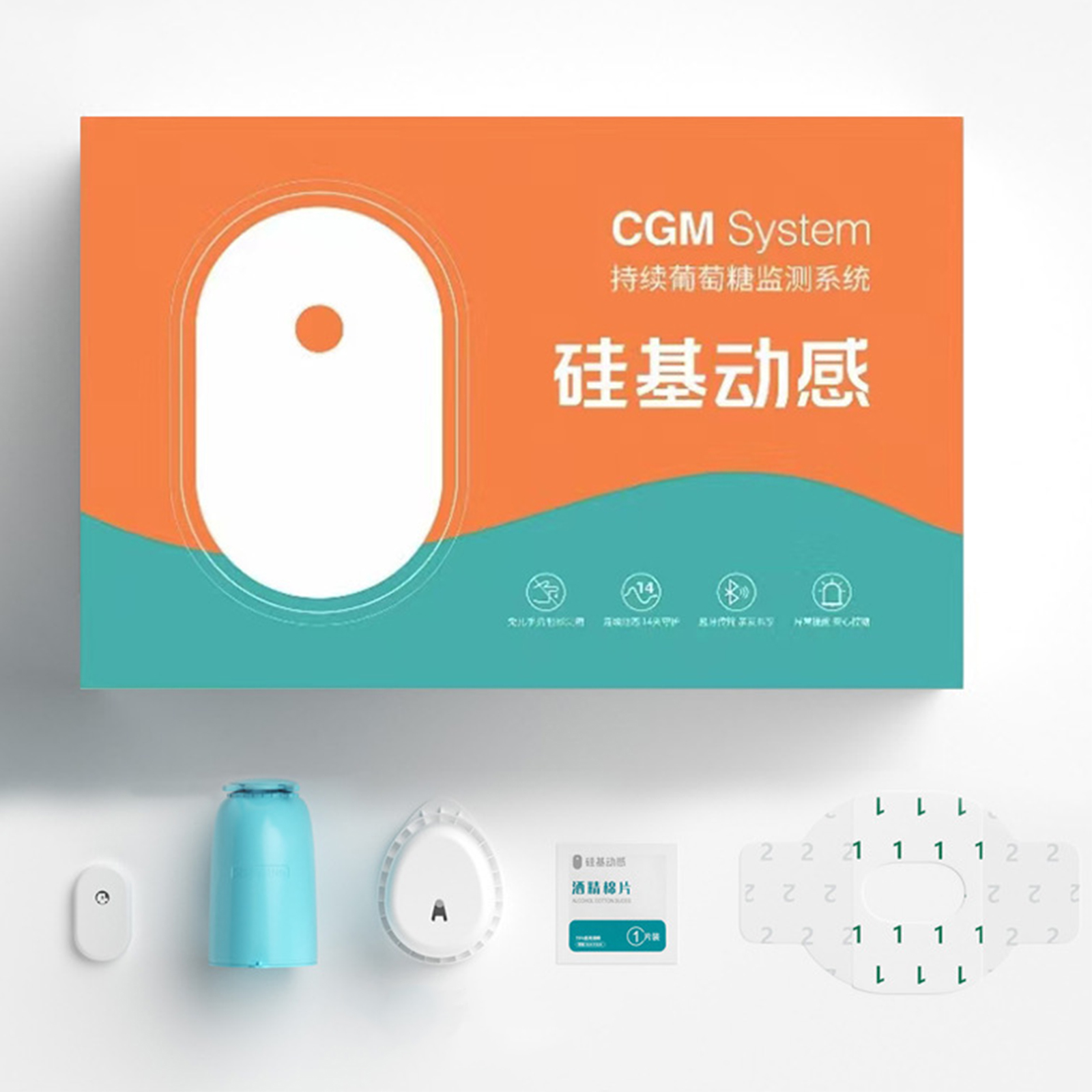 Continuous Glucose Monitor (CGM) - 14-Day Wearable Sensor with Real ...