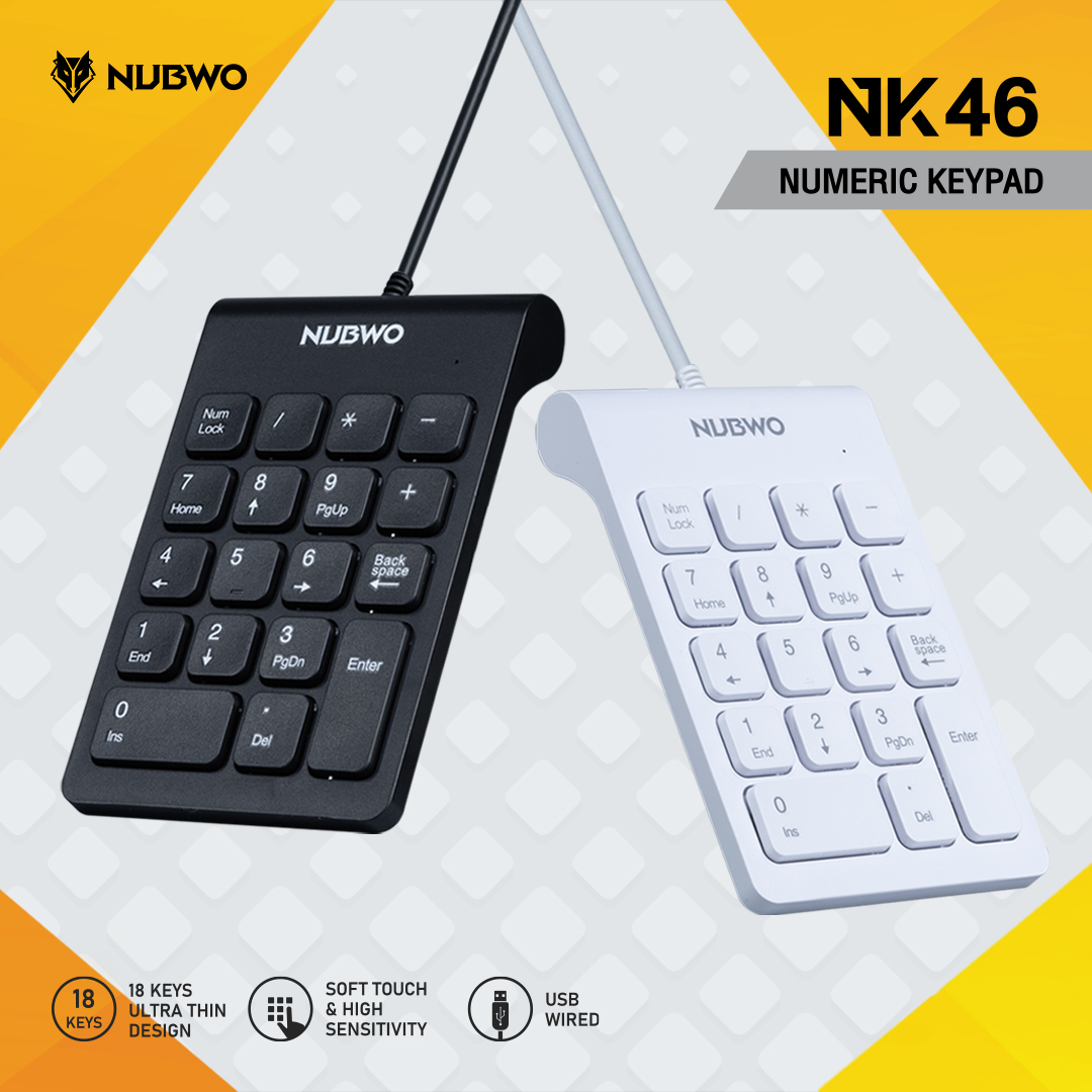 Nubwo NK-46 Numeric Keypad 18Keys แป้นพิมพ์ คีย์บอร์ดตัวเลขตัวเลข ...