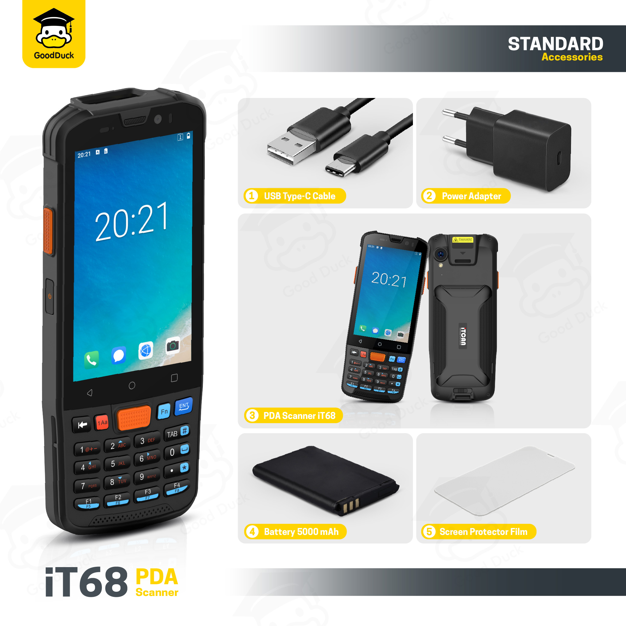 เครื่องสแกนบาร์โค้ด เครื่องนับสินค้าคงคลัง PDA IT68 IT88 Android 4G ...