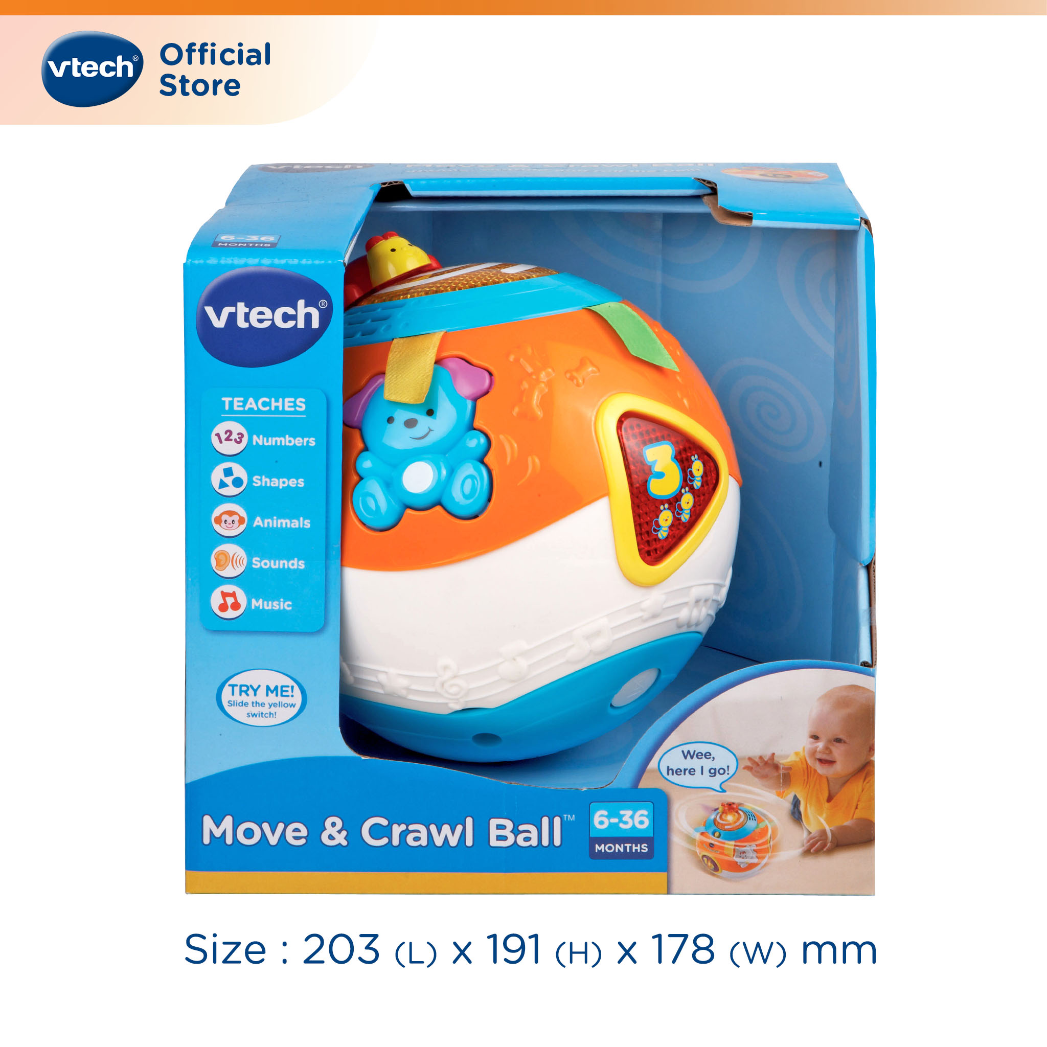 VTech Move & Crawl Ball วีเทค ของเล่นลูกบอลหัดคลาน ของเล่นเด็ก 6/ 9 /12 ...