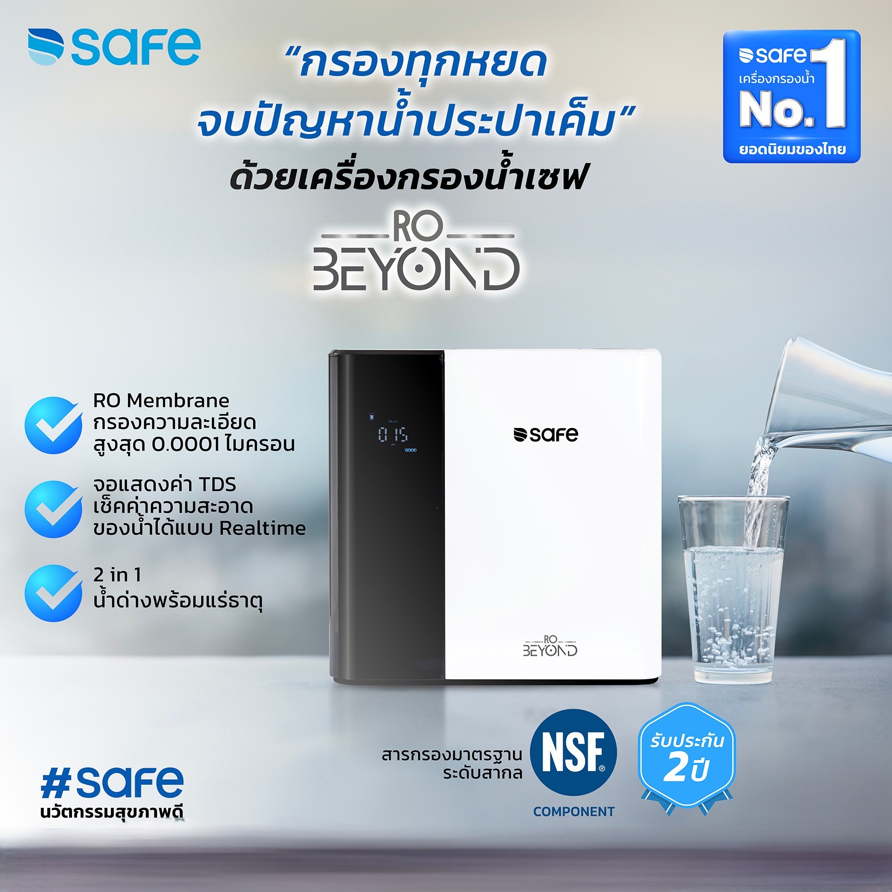 SAFE เครื่องกรองน้ำดื่ม 7 ขั้นตอน ระบบ RO รุ่น RO BEYOND | Shopee Thailand