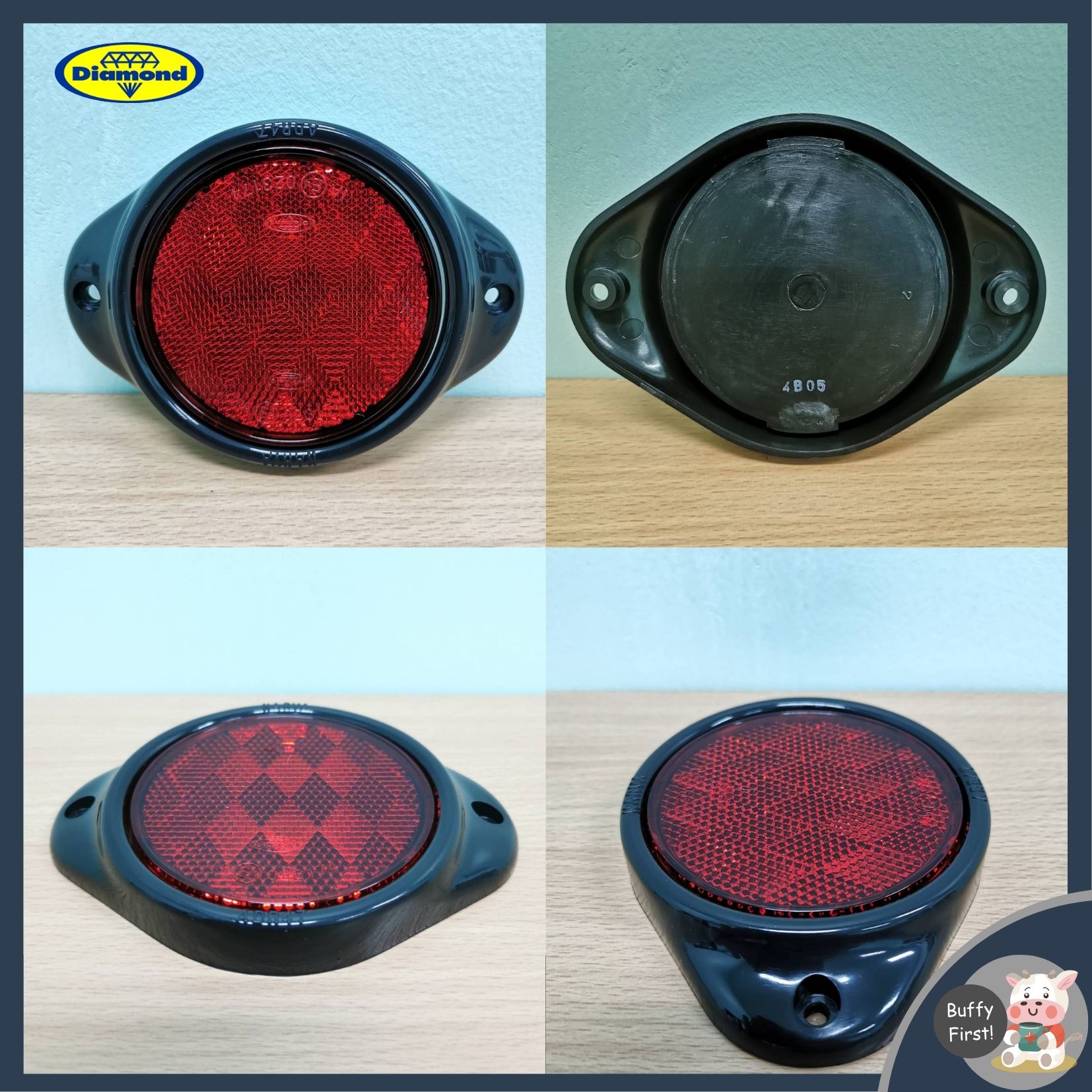 ไฟตราเพชร 01-721 Reflective Reflector for Trailers and Trucks, Red ...