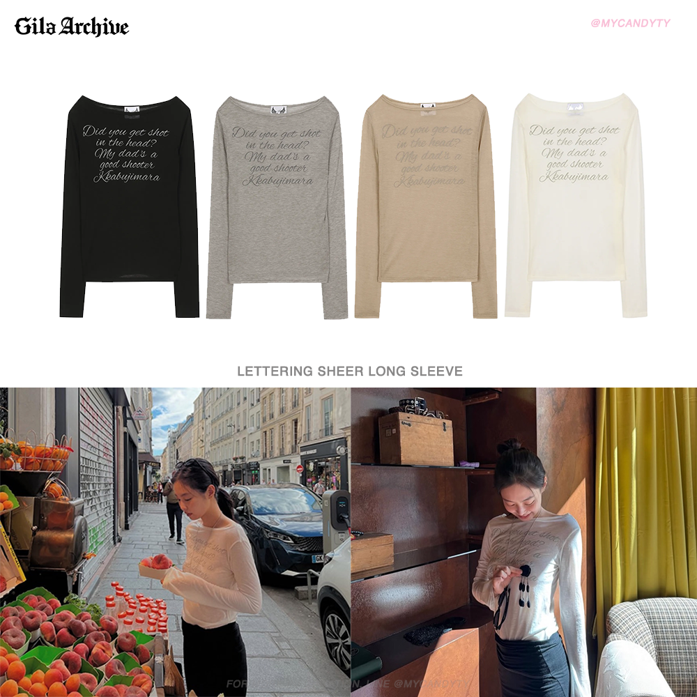 (พร้อมส่ง) GILA ARCHIVE - LETTERING SHEER LONG SLEEVE | Shopee Thailand