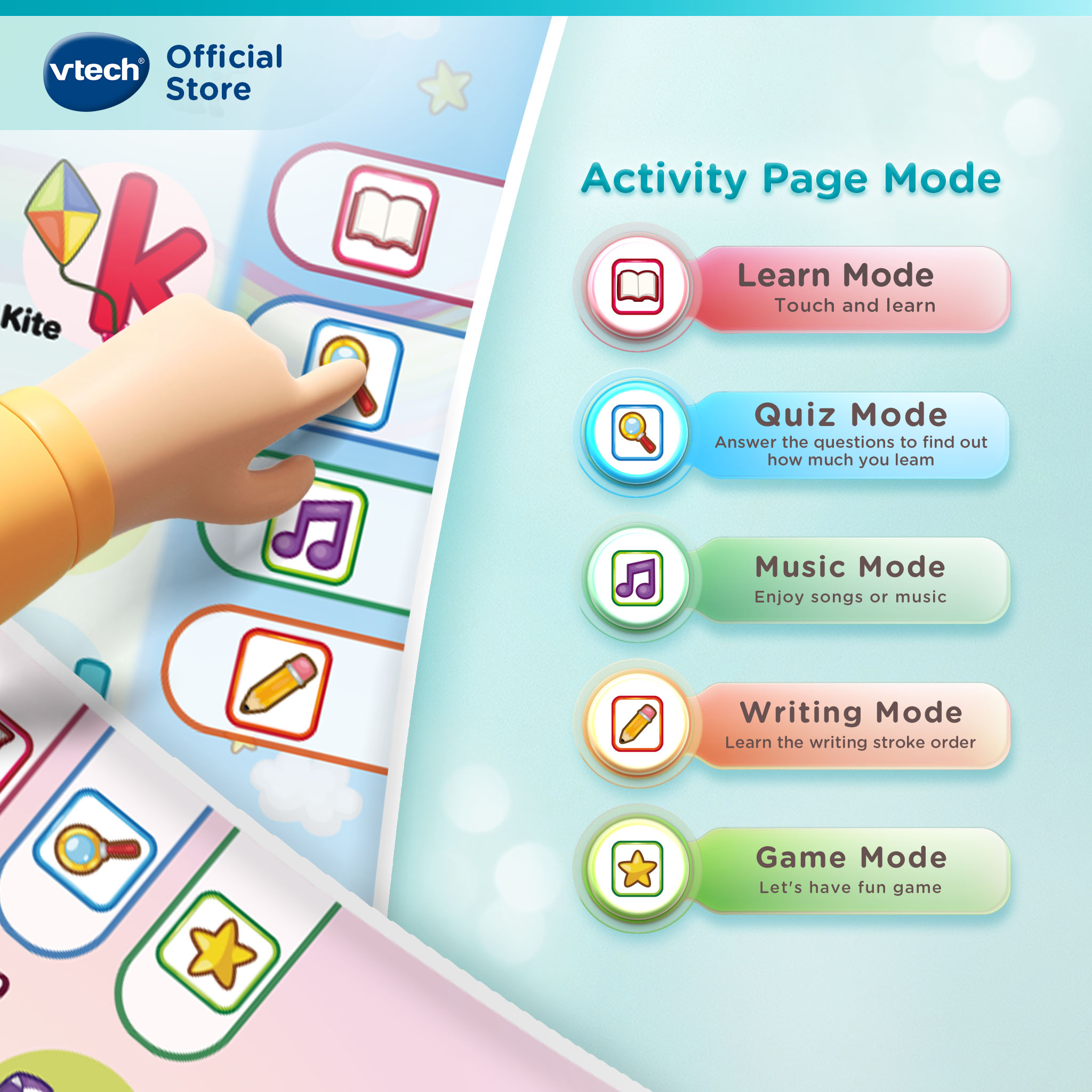 VTech 4 in 1 Kids Learning Desk 【Touch & Learn Activity Desk】Toys + 9 ...