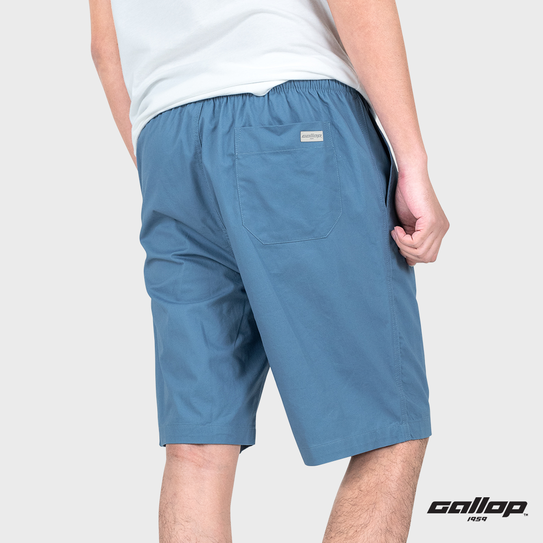 GALLOP : Twill Shorts กางเกงขาสั้นเอวยางยืดผู้ชาย รุ่น GS9027 สีฟ้าคราม ...