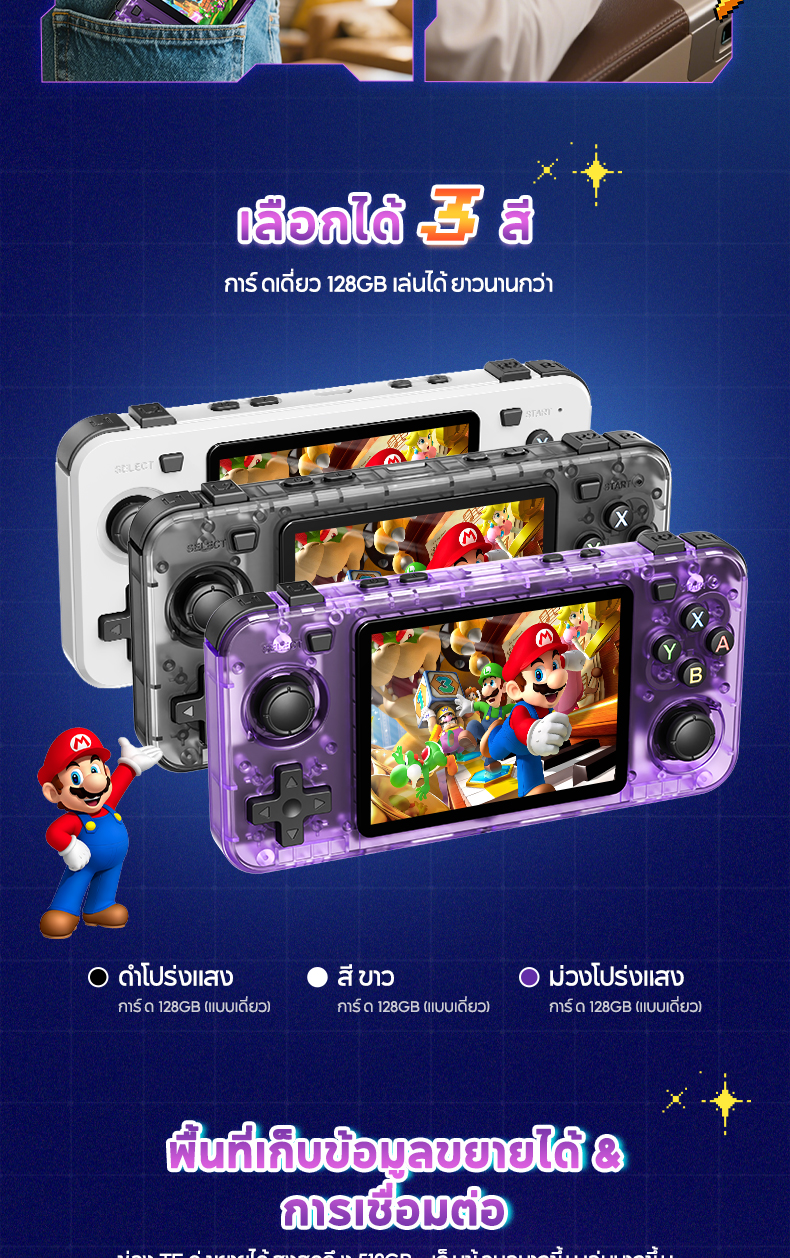 เกมคอนโซล R36h เกมส์บอย Gameboy Retro ผู้เล่น psp เกมพกพา 21000+เกม ...