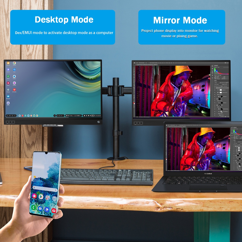 2K จอภาพพกพา 15.6 นิ้ว Portable Monitor 144HZ หน้าจอสัมผัสความละเอียด