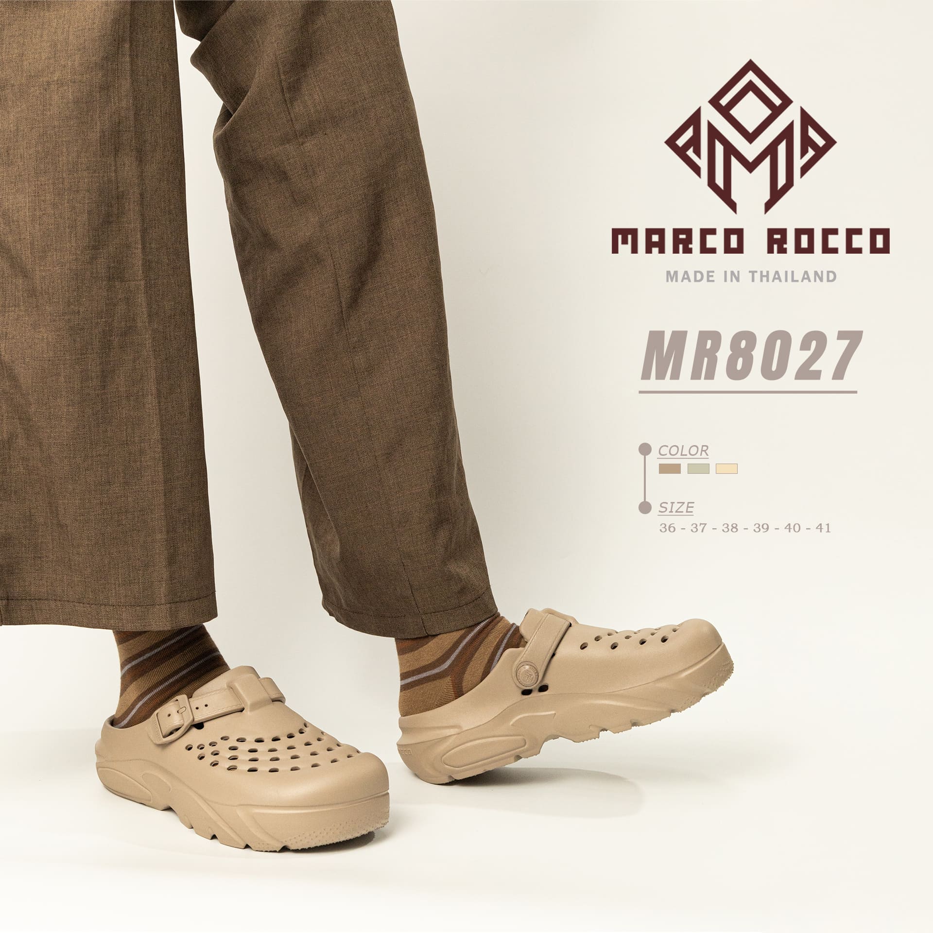 Marco Rocco รองเท้าหัวโต ส้นหนา5.5ซม เพิ่มความสูง พื้นนุ่ม กันลื่น ...
