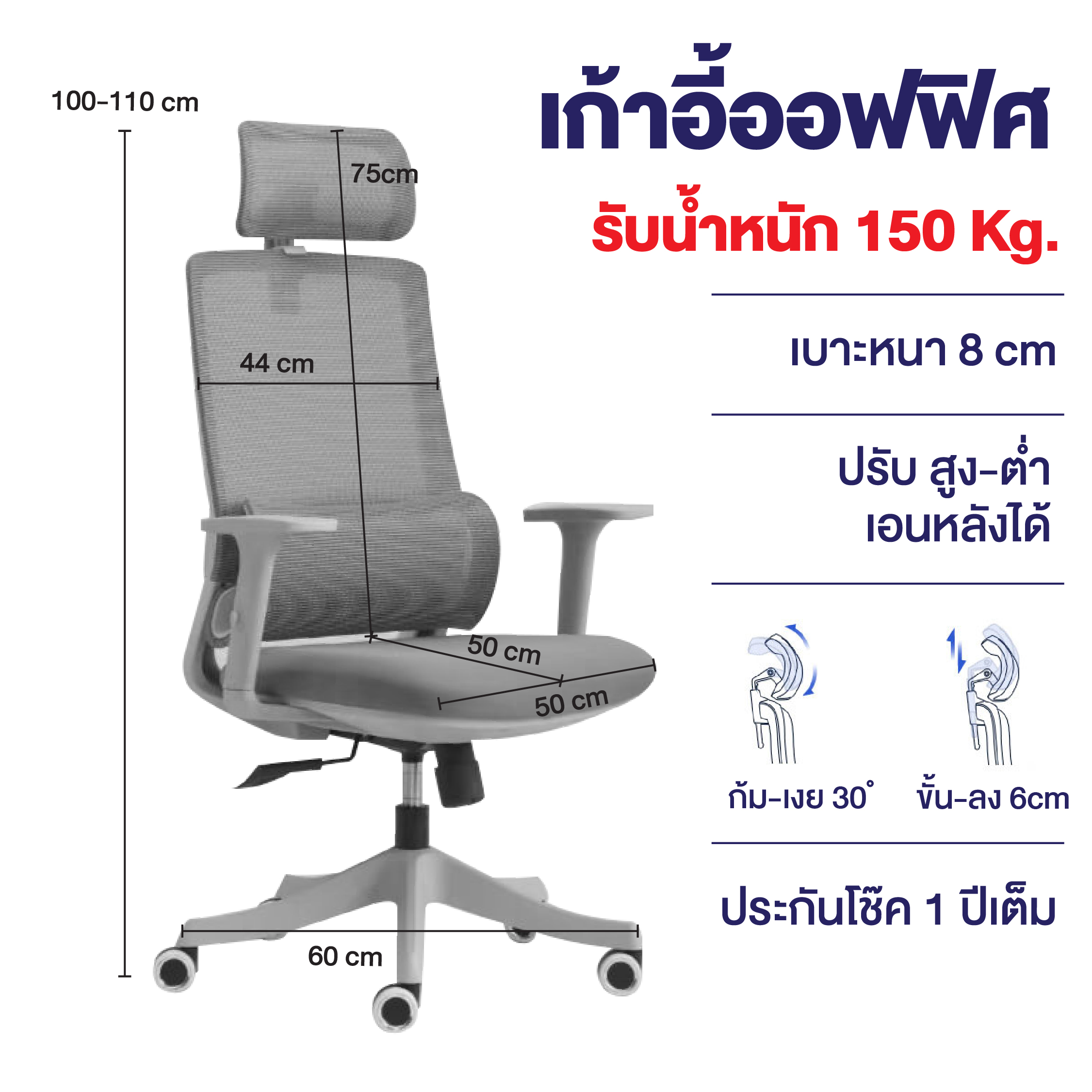 Elife Ergonomic Chair เก้าอี้ทำงานเพื่อสุขภาพ ปรับเอนได้ตามหลักสรีรศาสตร์ รองรับสรีระ ลดอาการปวดเมื่อยได้อย่างดีเยี่ยม