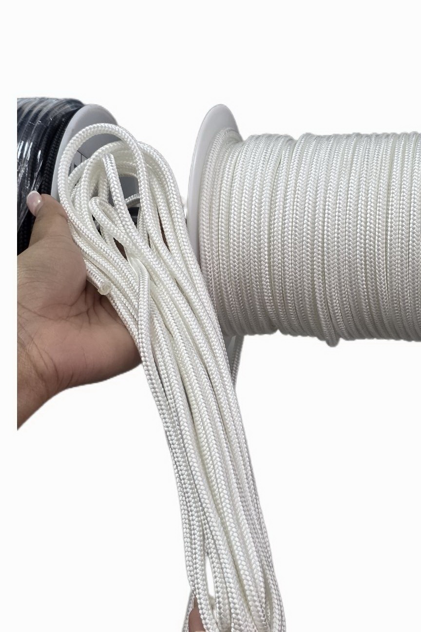 เชือกไนล่อนถัก ROPE 16 strand braided cover + 8 strand core 4-5MM/มิล ...
