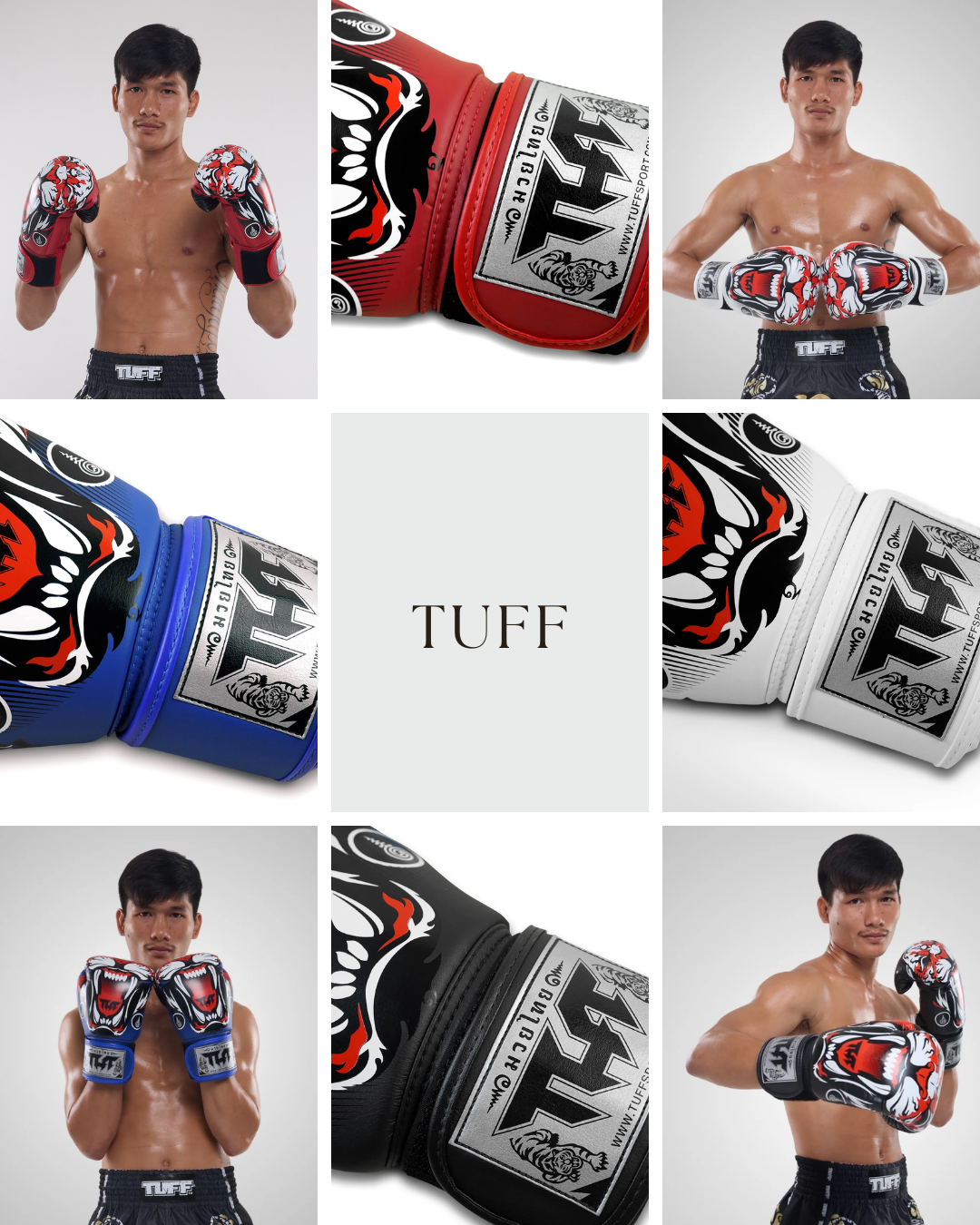 TUFF Muay Thai Boxing Gloves นวมชกมวย ต่อยมวย ออกกำลังกาย กระชับ ใส่ ...