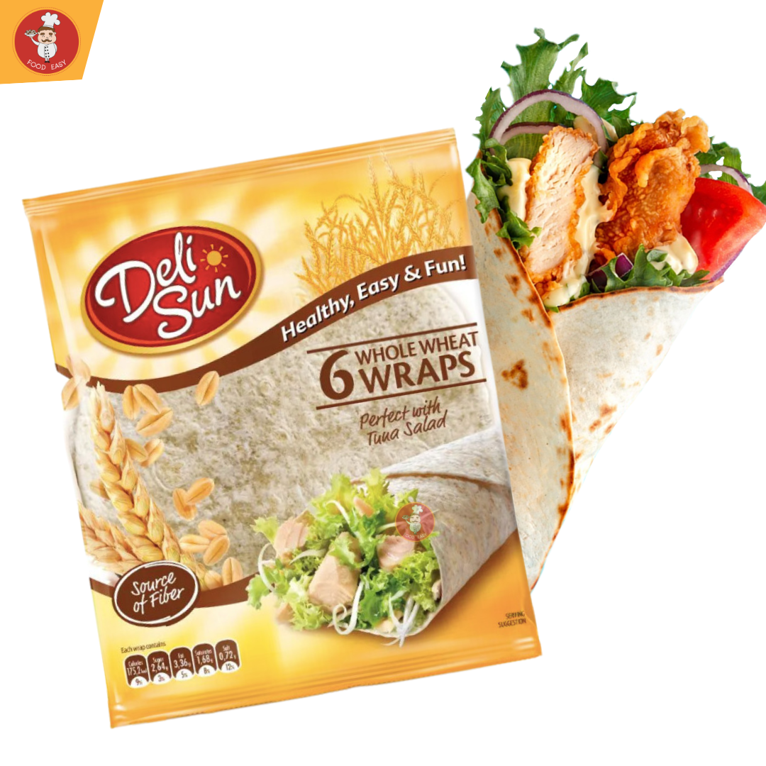 แป้งแรป ธัญญพืช Deli Sun Whole Wheat Wraps แป้งแรปโฮลวีท 6 แผ่น 23.5cm ...