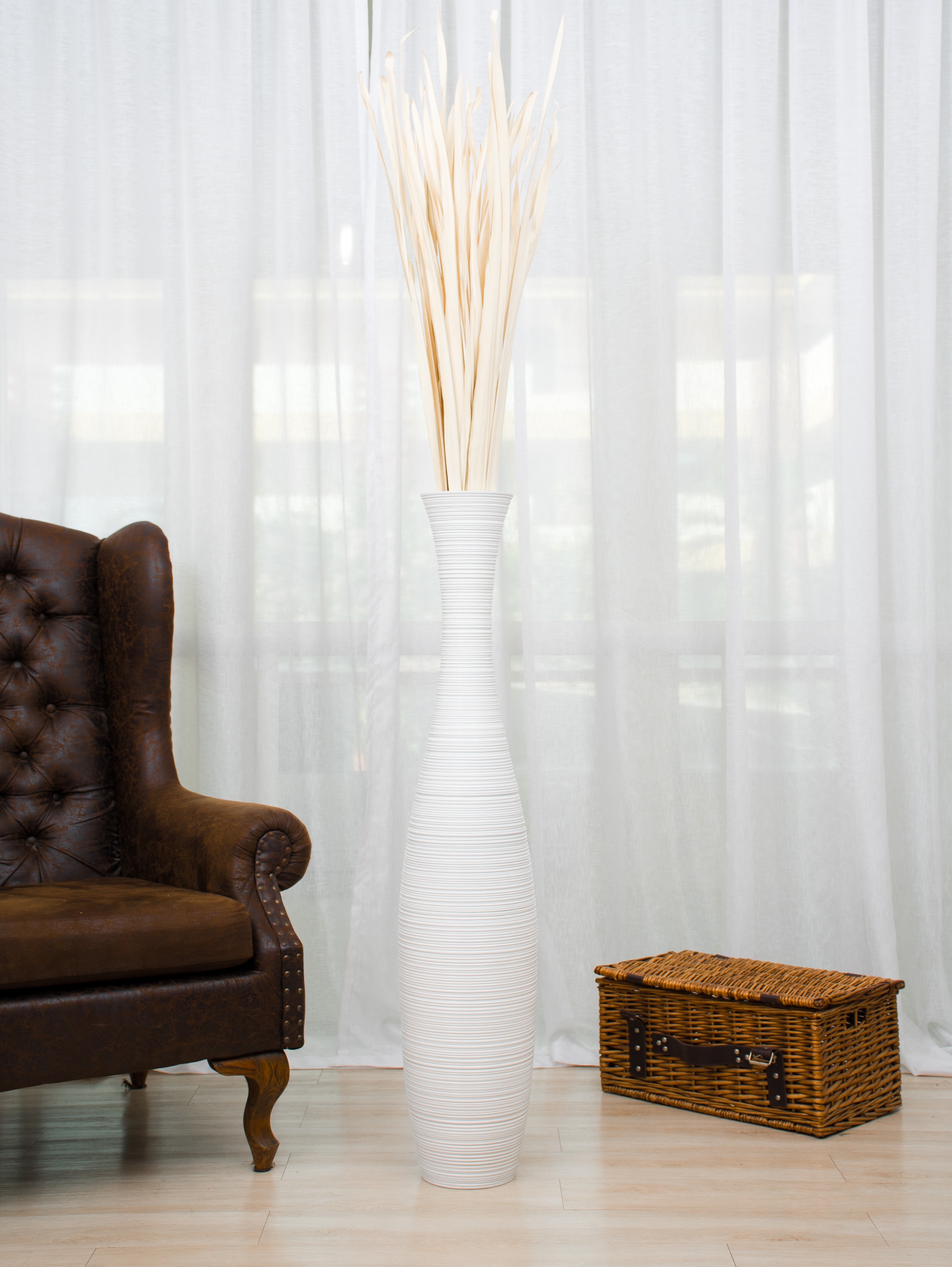 Vasora Large Floor Vase แจกันไม้ทรงสูง แจกันไม้มะม่วง แจกันทรงขวด แจกัน ...