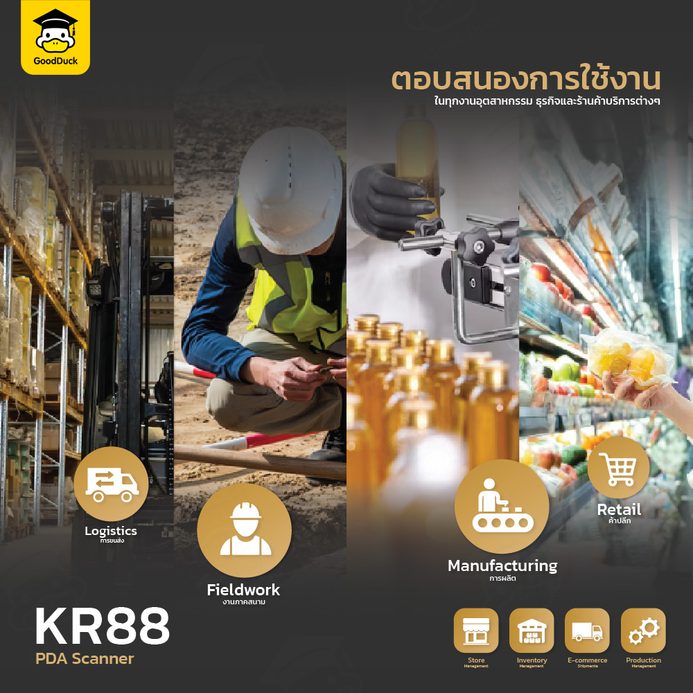 เครื่องสแกนบาร์โค้ด เครื่องนับสินค้าคงคลัง PDA IT68 IT88 Android 4G ...