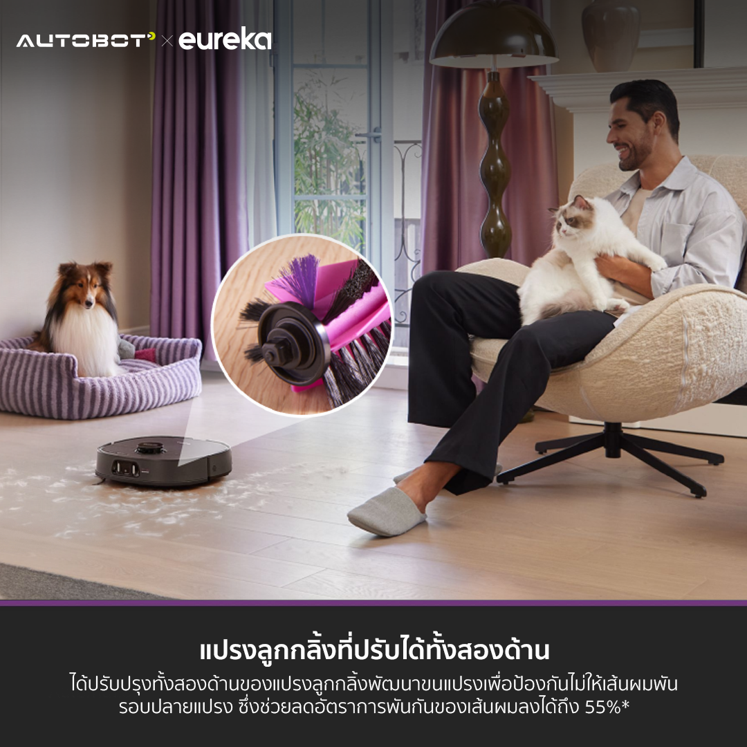 AUTOBOT x Eureka J15 หุ่นยนต์ดูดฝุ่นถูพื้น IntelliView™ AI แรงดู 16,200PA ScrubExtend™