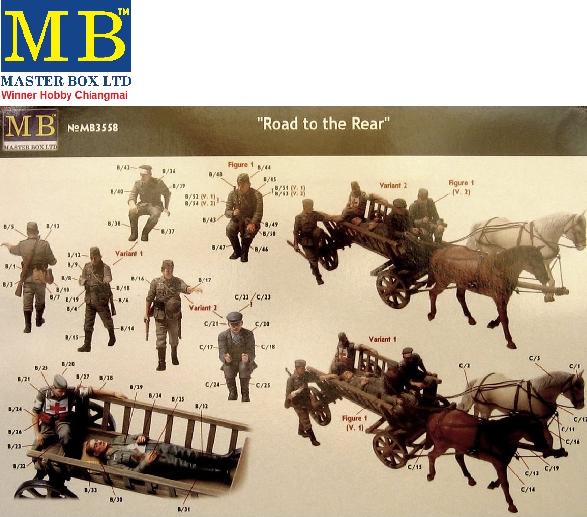 โมเดลฟิกเกอร์ Master Box 3558 Road to the Rear (5 german soldiers and 2 ...