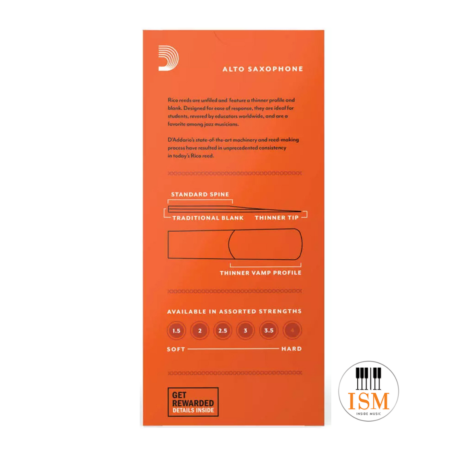 Rico RJA ลิ้นอัลโต แซกโซโฟน กล่องส้ม Alto saxophone reeds orange box ...