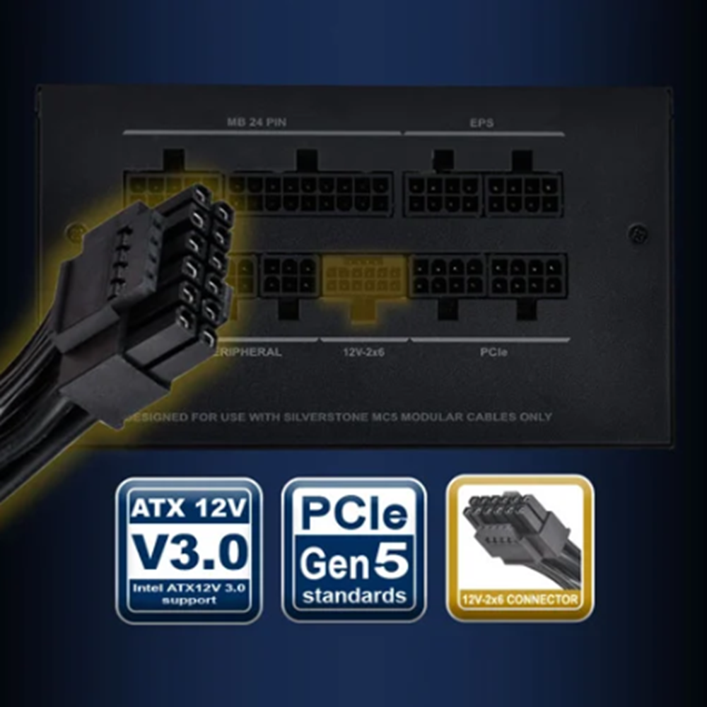 POWER SUPPLY (อุปกรณ์จ่ายไฟ) SILVERSTONE DA750R GOLD - 750W 80 PLUS ...