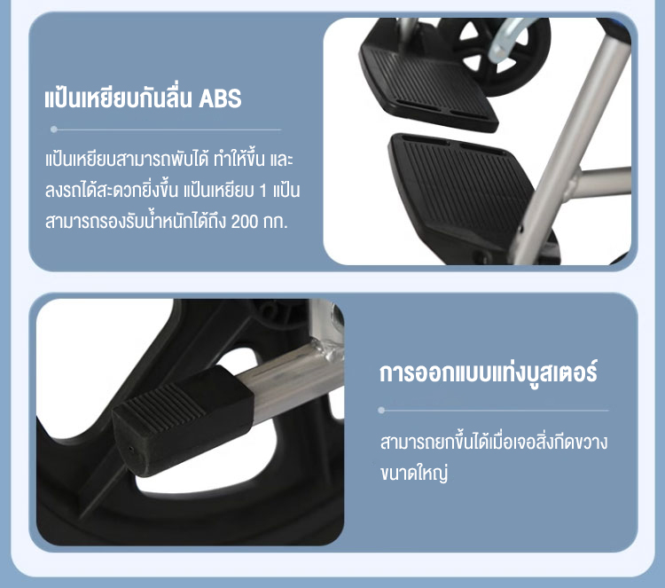 HIMIWAY รถเข็นผู้ป่วย wheelchair รถเข็นผู้ใหญ่ พับได้น้ำหนักเบาท่อเหล็กหนาสกู๊ตเตอร์ผู้สูงอายุรถเข็นแบบพกพา รถเข็นผู้ป่วยพับได้