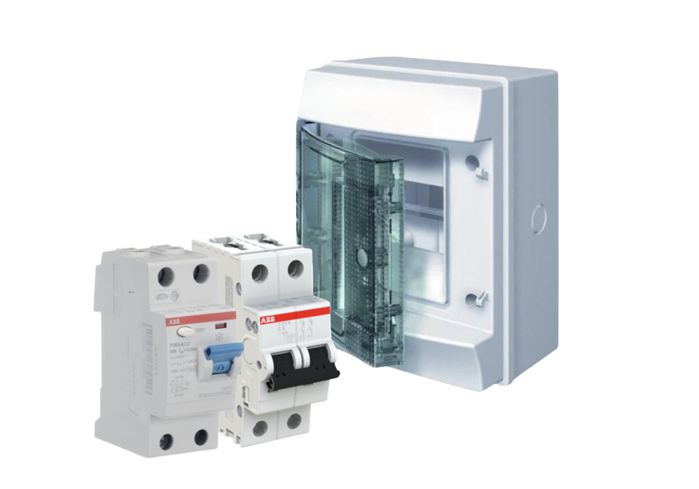 ABB SET ตู้สําหรับติดตั้ง EV Charger พร้อม กันดูด RCCB Type A & เมน MCB ...