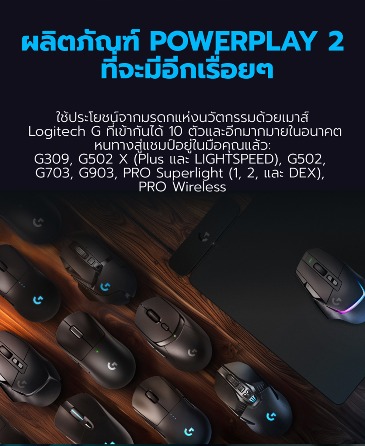 Logitech G POWERPLAY 2 Wireless Charging System แผ่นรองเมาส์พร้อมระบบ ...