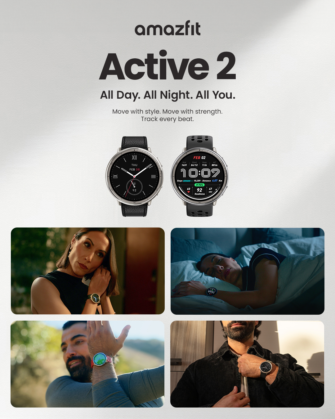 Amazfit Active 2 (Standard Version) 44mm Smartwatch พร้อมระบบGPS 5 ระบบดาวเทียม โหมดกีฬา160+ แบตนาน 19 วัน