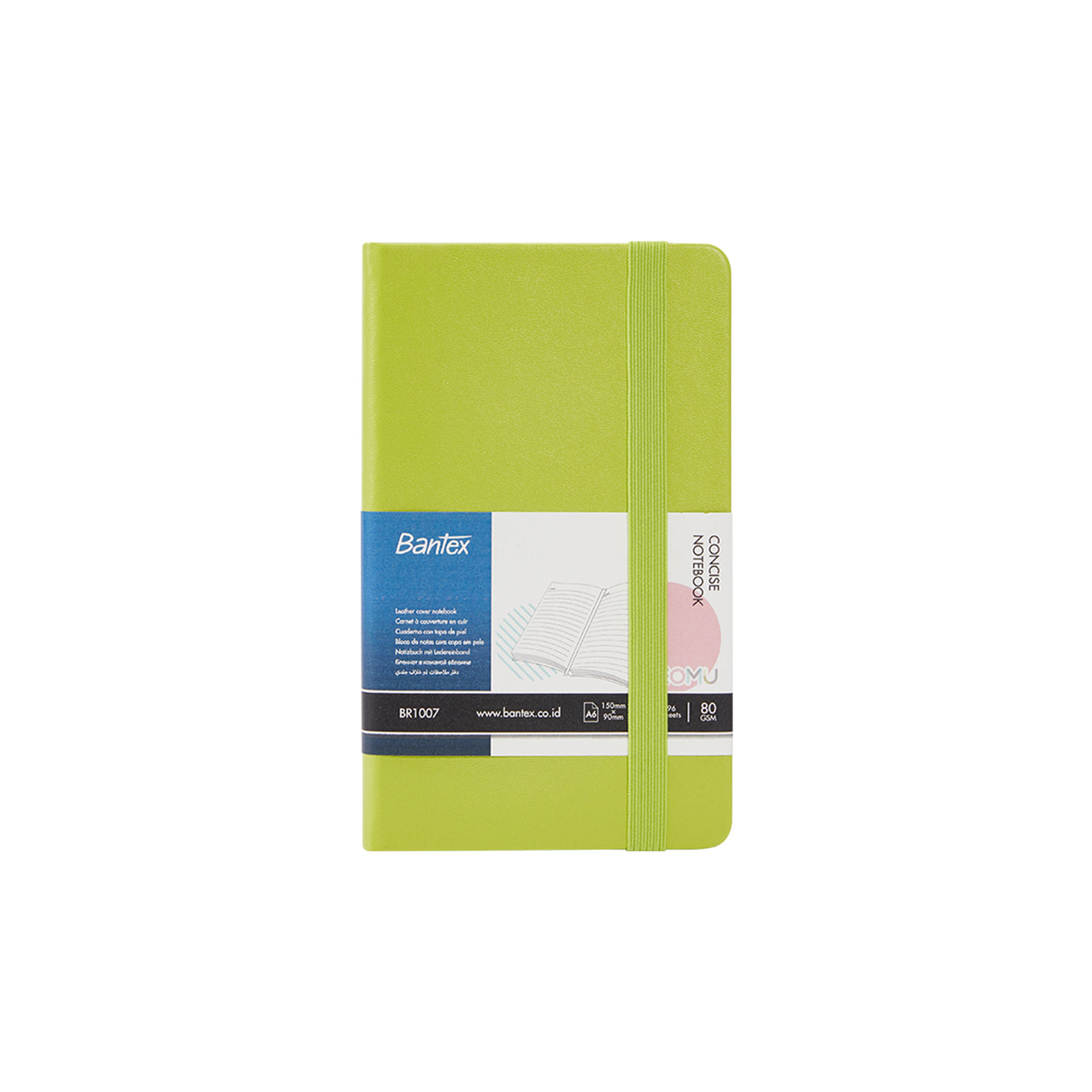 Bantex สมุดโน้ต สมุดบันทึก ปกหนัง 96แผ่น 80แกรม ขนาดA6 สีพาสเทล มีสาย ...