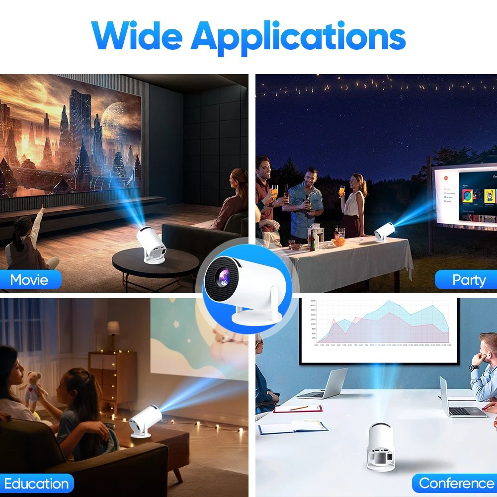 HY300 PRO โปรเจคเตอร์ Android 13 รับ 4K 5G WiFi/บลูทูธ/Mirror จอมือถือ ...