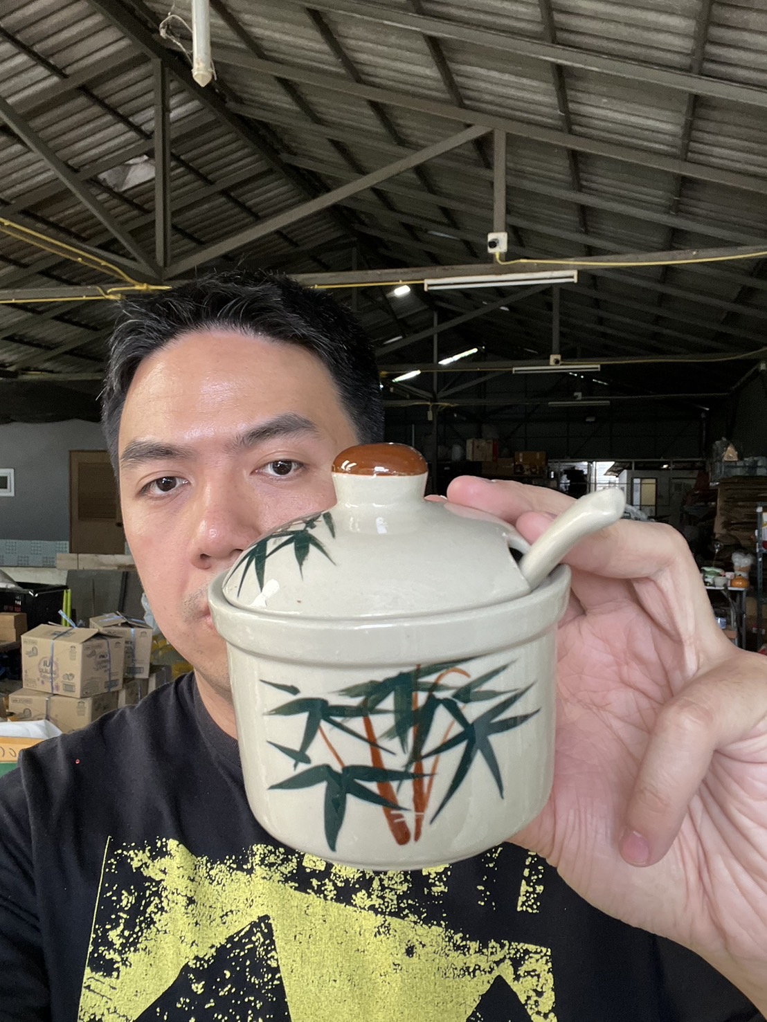 โถเครื่องปรุงลายไผ่L โถใส่เครื่องปรุงเซรามิค โถใส่น้ำปลาพริก รวมช้อน ...